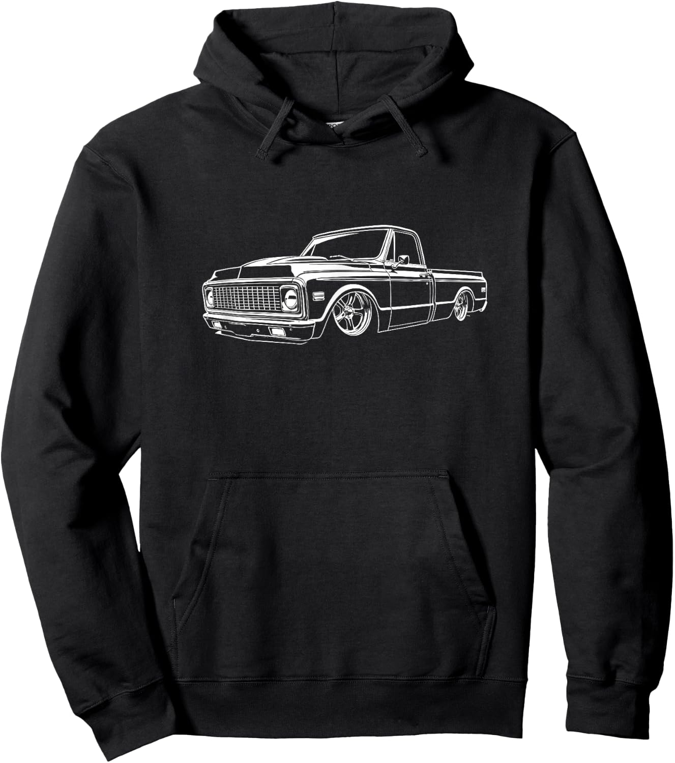 1970-1972 Custom C10 Side Profile Silhouette C10 Truck Hoodie - Hoodie | Black