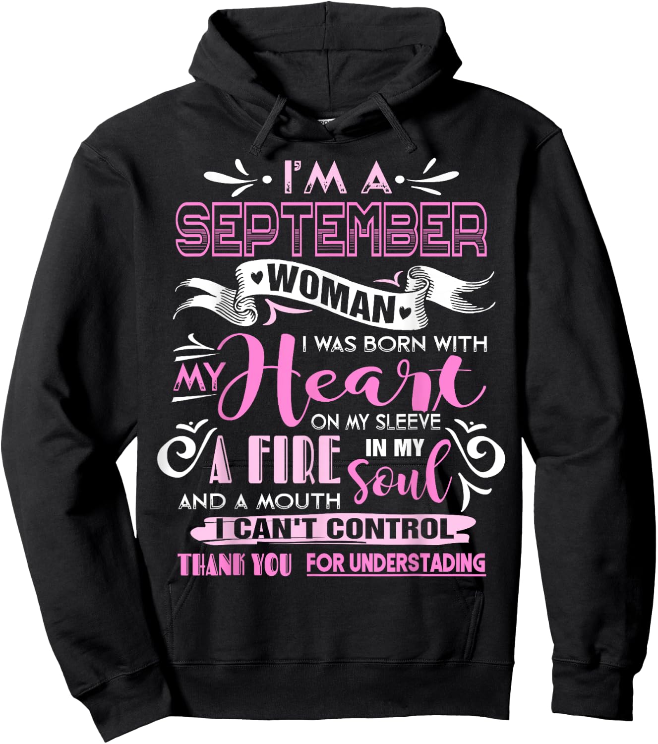 I Am A September Woman Birthday Gifts Girl Born In September Hoodie - Hoodie | Black