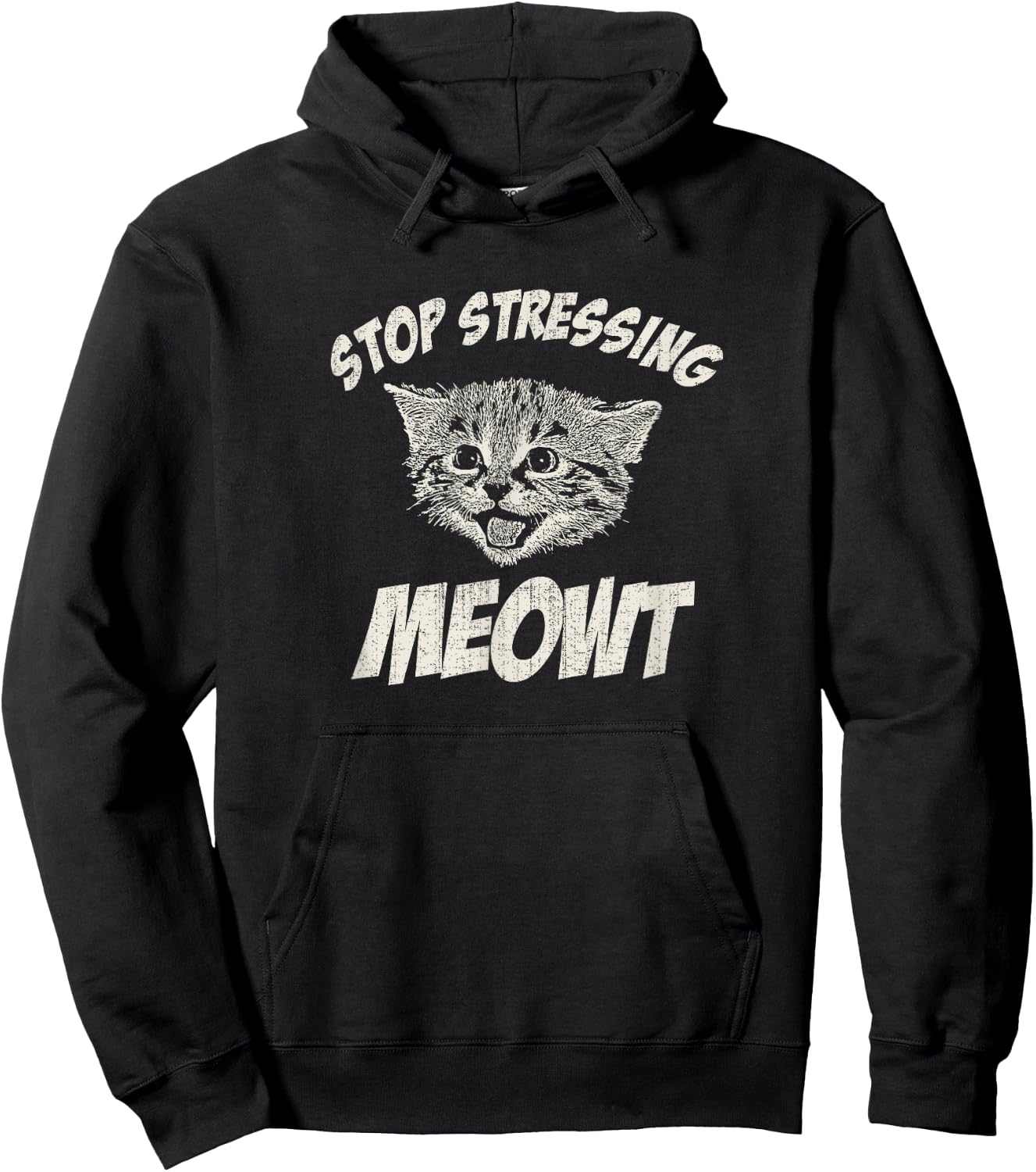 Stop Stressing Meowt Funny Cat Hoodie - Hoodie | Black