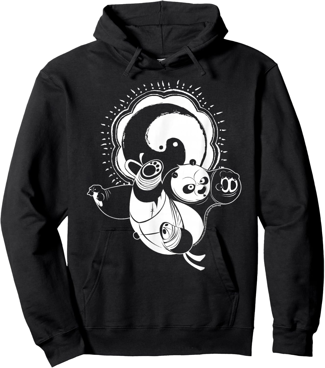 Kung Fu Panda Master Po Action Pose Portrait Stamp Hoodie - Hoodie | Black