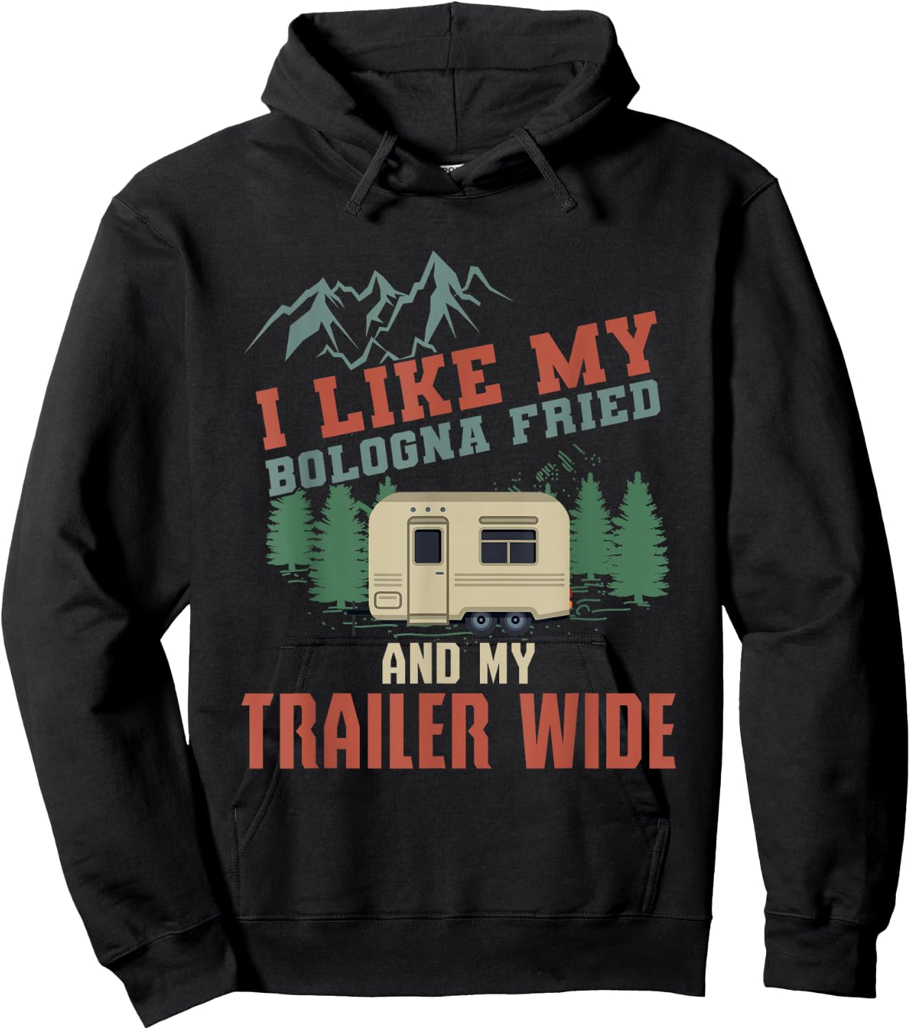 Funny Camper Trailer T Shirt Gift The Redneck Humor Gift Hoodie - Hoodie | Black