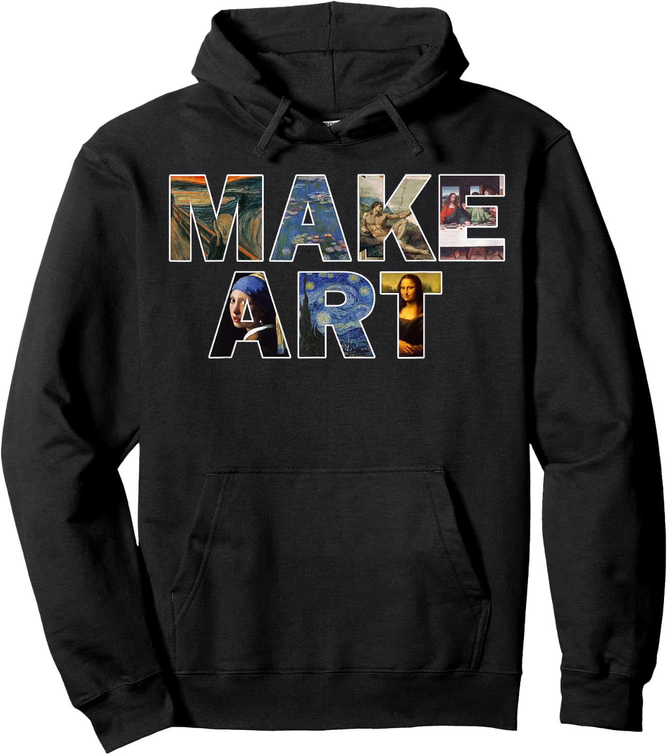MAKE ART Fun Humor Artistic Painting Artsy Artist Gift Hoodie - Hoodie | Black