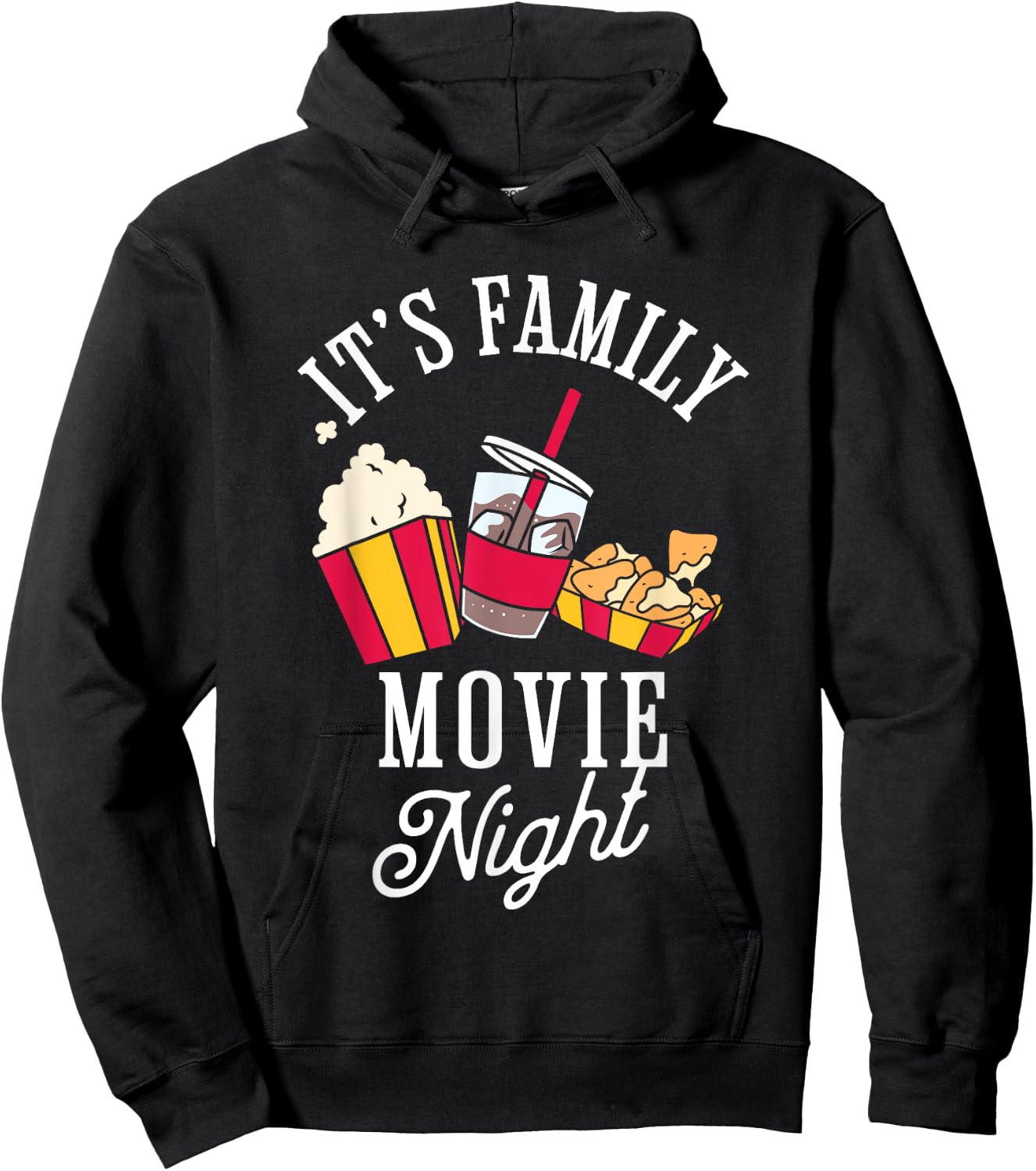 Family Movie Night Cinema Popcorn Film Movie Lover Hoodie - Hoodie | Black