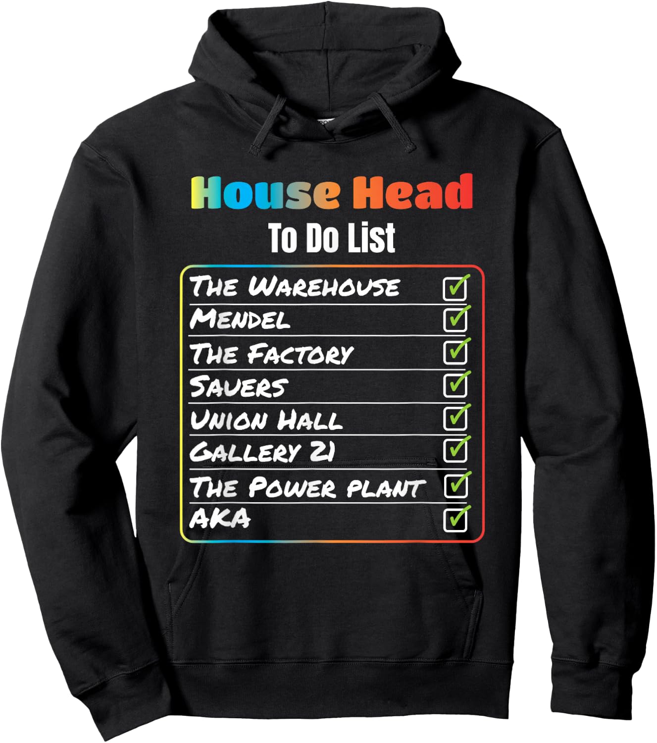 House Head to Do List Chicago House Music T Shirt Hoodie - Hoodie | Black