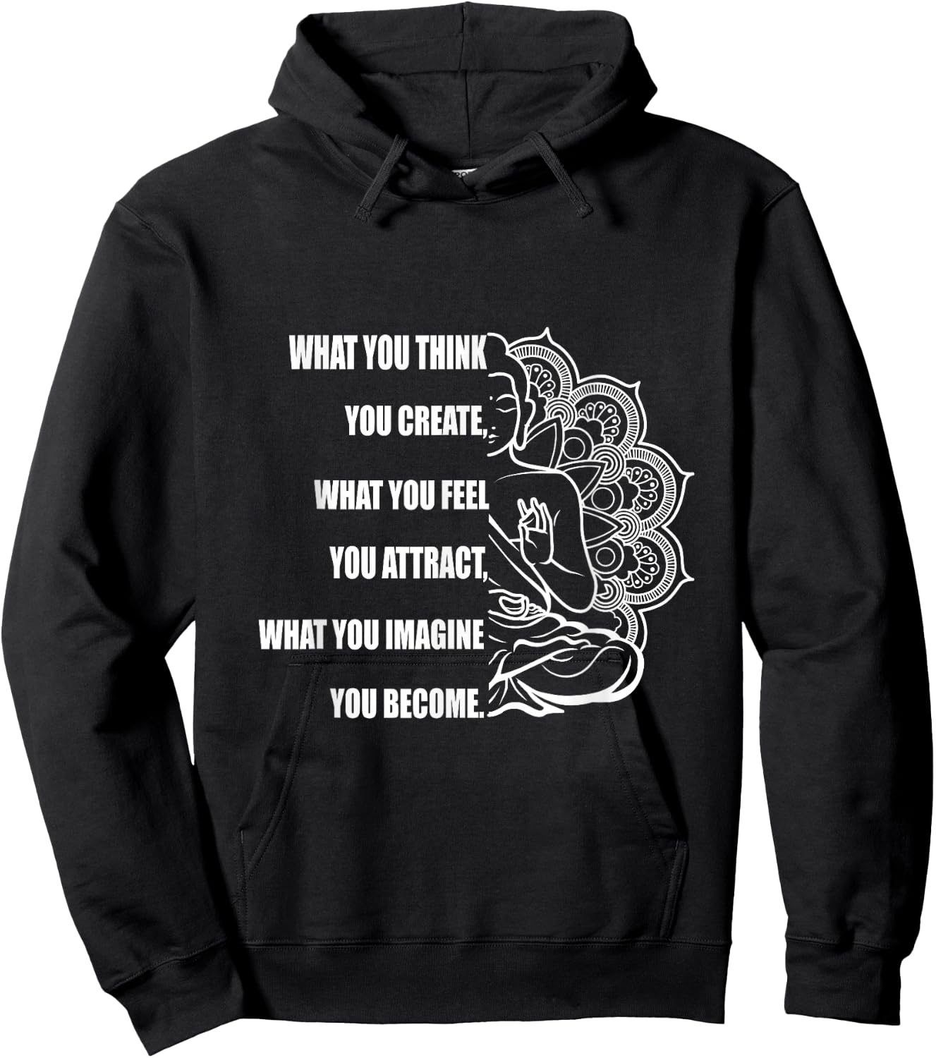 Buddha Meditation Shirt Law of Attraction Hoodie - Hoodie | Black