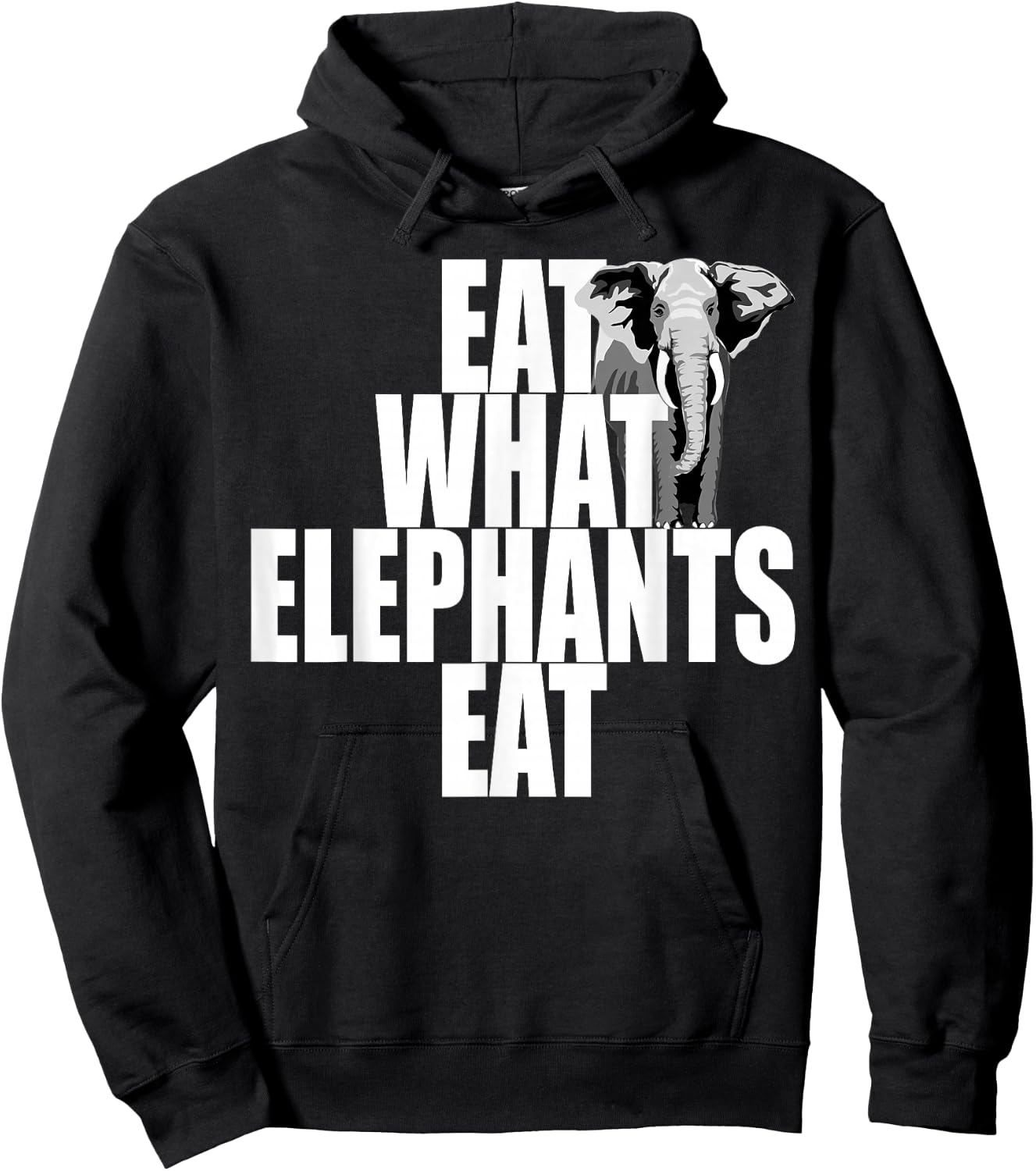 Eat What Elephants Eat Vegetarian Animal Lover Plants Vegan Hoodie - Hoodie | Black