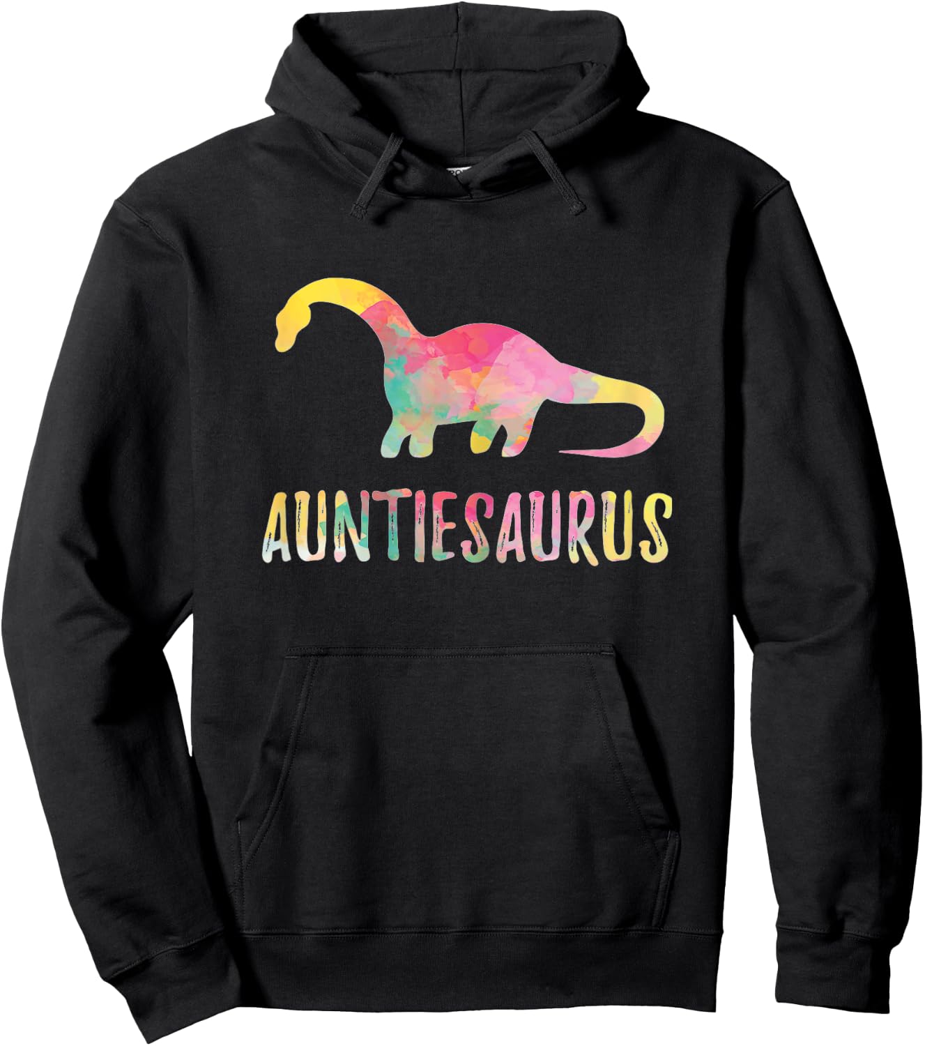 Auntiesaurus Cute Auntie Saurus Rex Funny Aunt Gift Hoodie - Hoodie | Black
