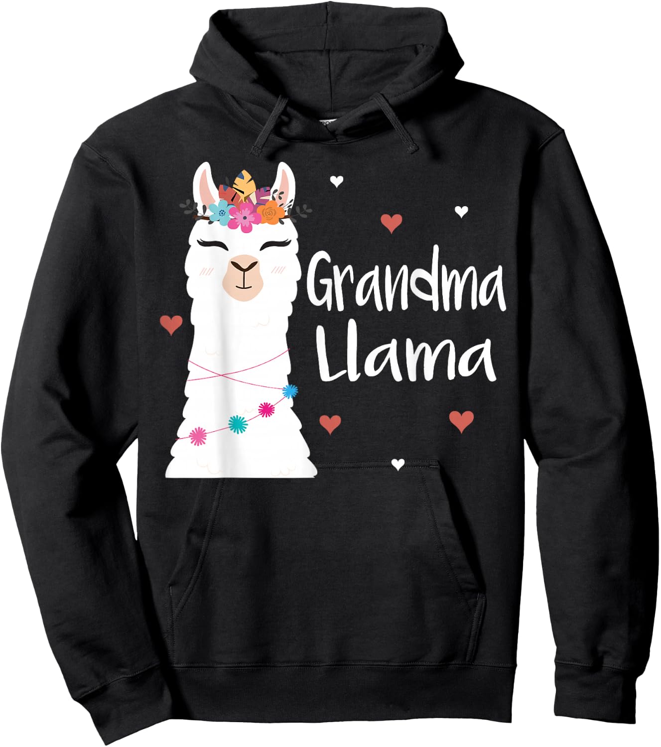 Grandma Llama Cute Llamas Lover Best Grandmother Ever Hoodie - Hoodie | Black