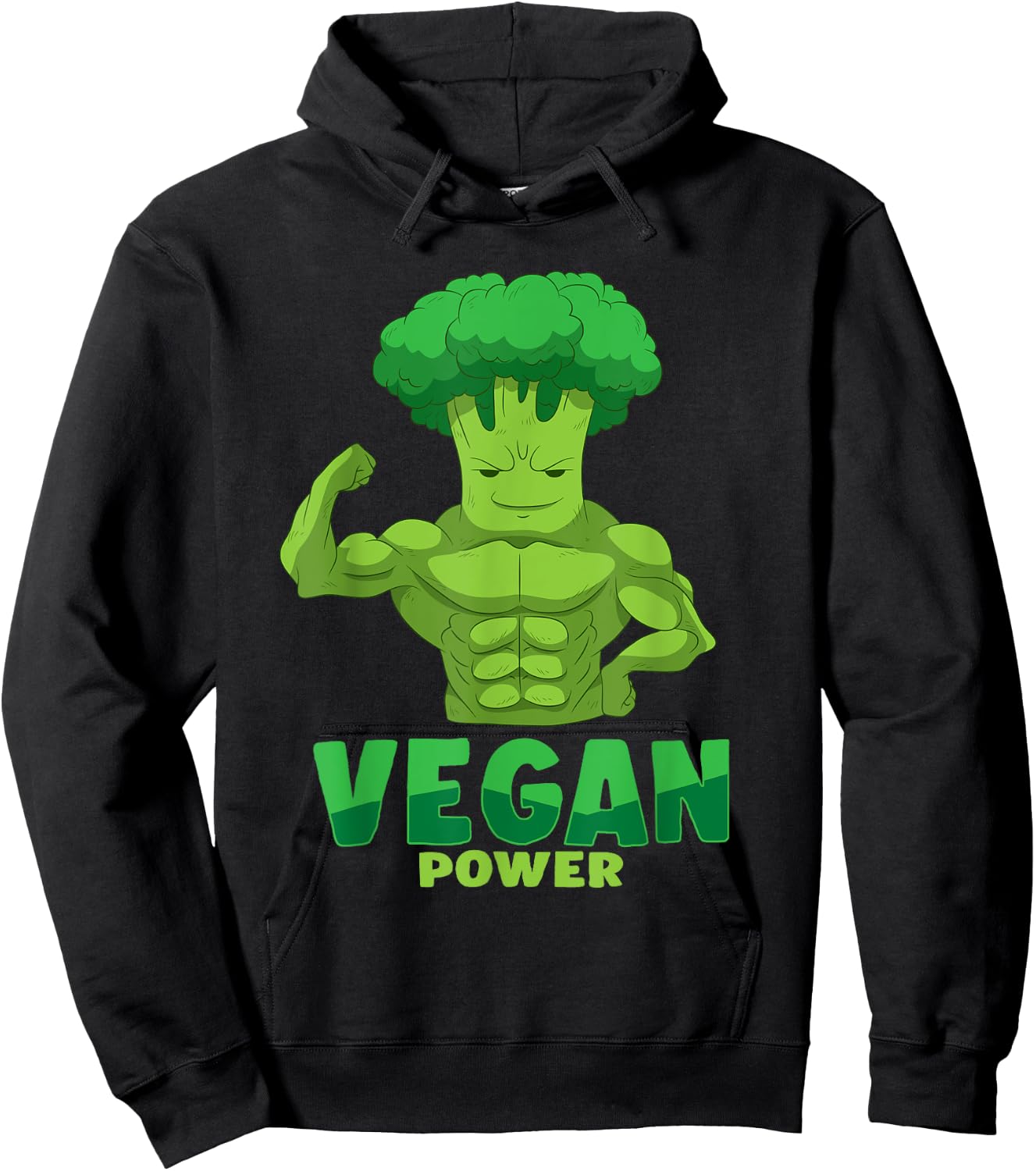 Vegan T shirt - Vegan Plant Power Lifter Hoodie - Hoodie | Black