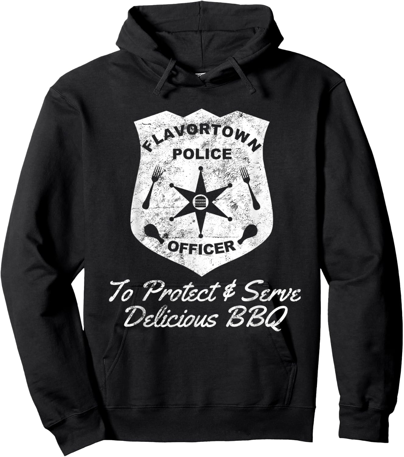Flavortown Police Officer Funny Barbecue American Fast Food Hoodie - Hoodie | Black