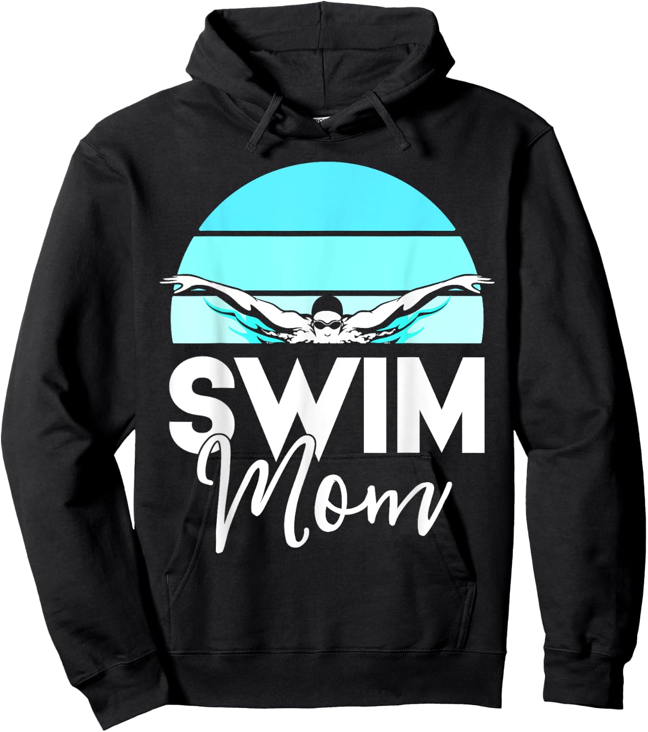 Swim Team Shirt Mom Mother School Swimming Meet Swimmer Hoodie - Hoodie | Black
