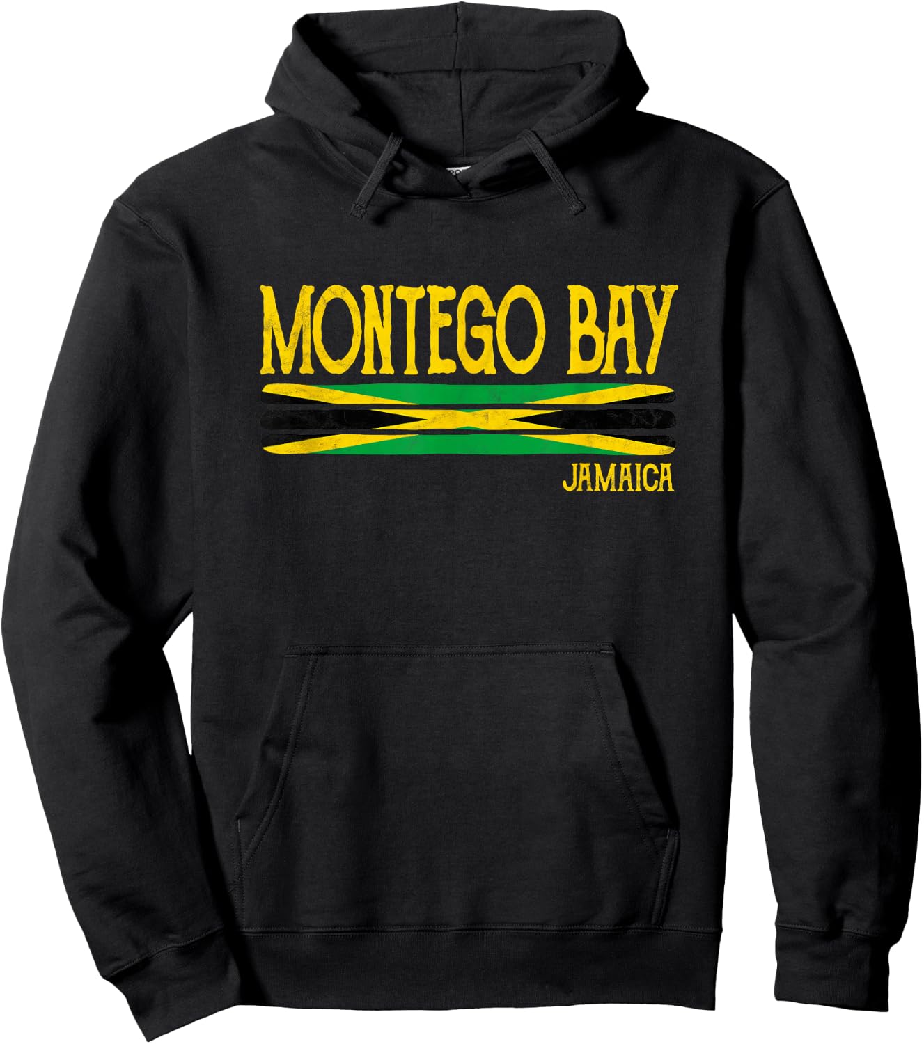 Montego Bay Jamaica Jamaican Flag Gift Souvenir Hoodie - Hoodie | Black