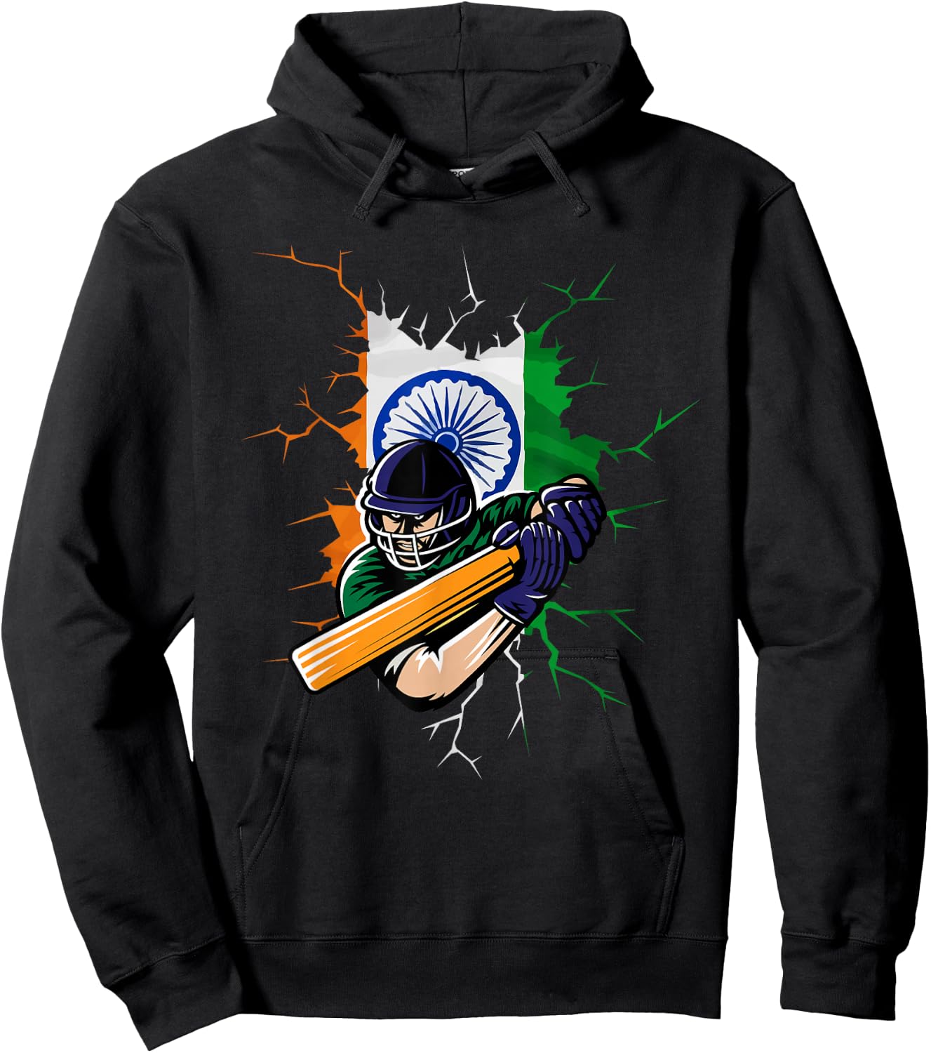 India Cricket T Shirt National Fans Team Jersey Gift Indian Hoodie - Hoodie | Black