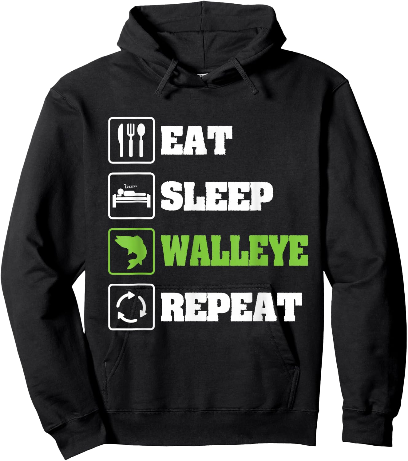 Walleye Fishing Shirts Funny Fishing Hoodie - Hoodie | Black