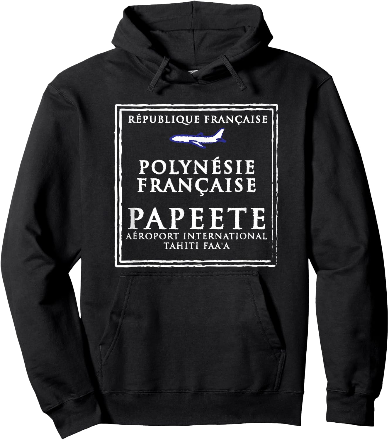 Papeete Tahiti Passport Stamp Vacation Travel Hoodie - Hoodie | Black