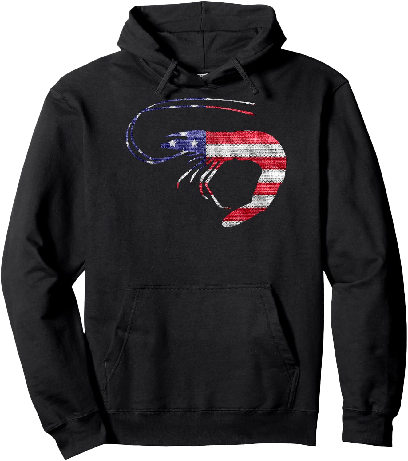 Patriotic Shrimp Love American Flag Vintage Funny Gift Kids Men Hoodie - Hoodie | Black