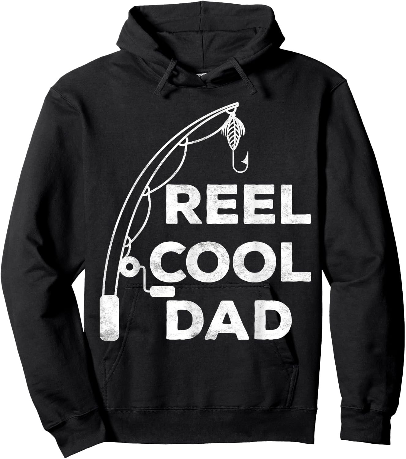 Reel Cool Dad Shirt Men Fisherman Fathers Day Hoodie - Hoodie | Black