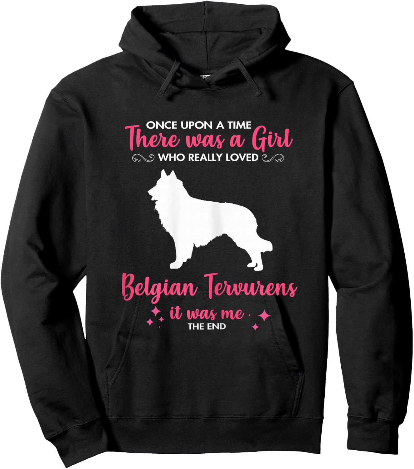 Girl Loves Belgian Tervuren Dog Gift Women Mom Him Hoodie - Hoodie | Black