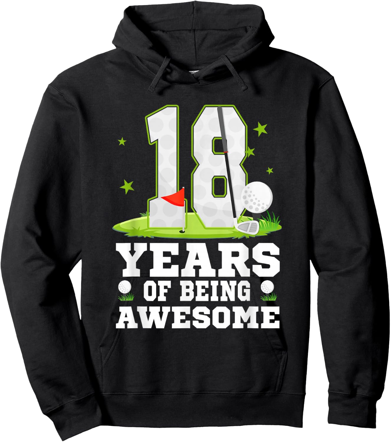 18 Years Of Being Awesome 18th Birthday Golf Theme Hoodie - Hoodie | Black