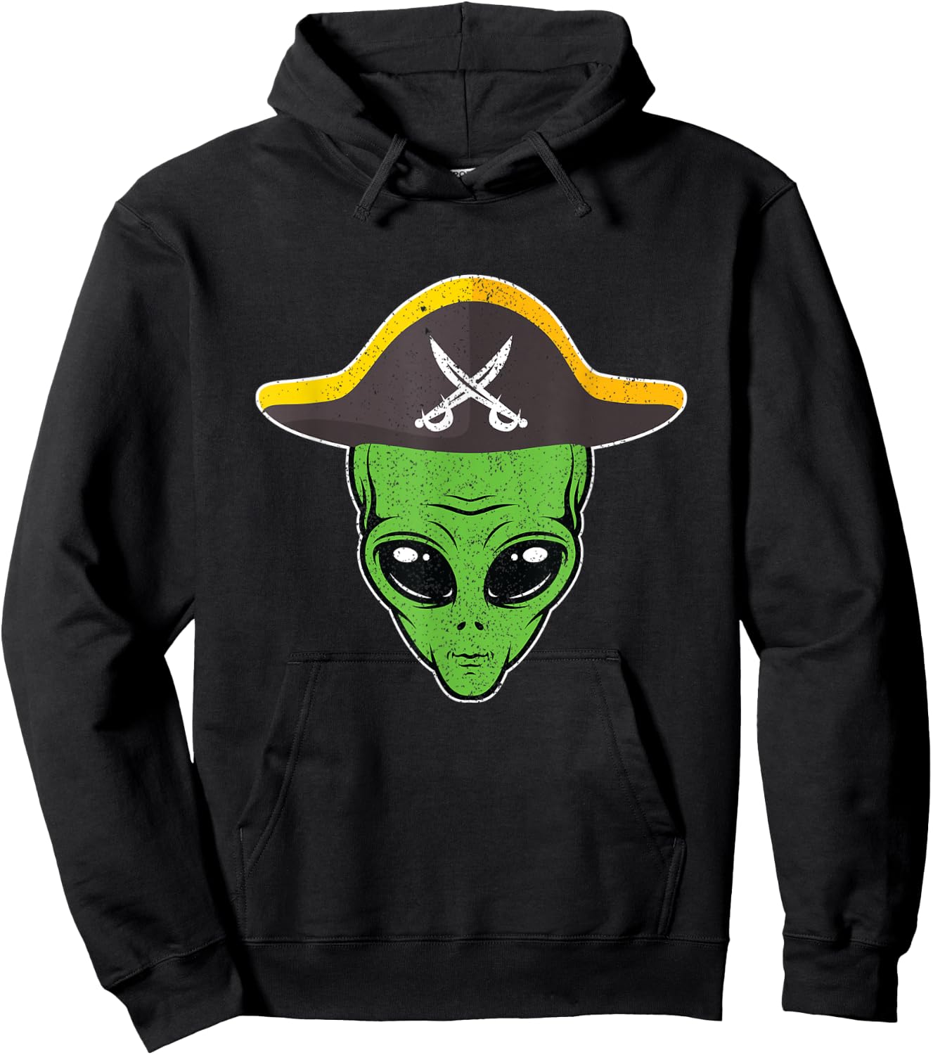 Alien Pirate Hat Funny Halloween Gift Outer Space Lover Hoodie - Hoodie | Black