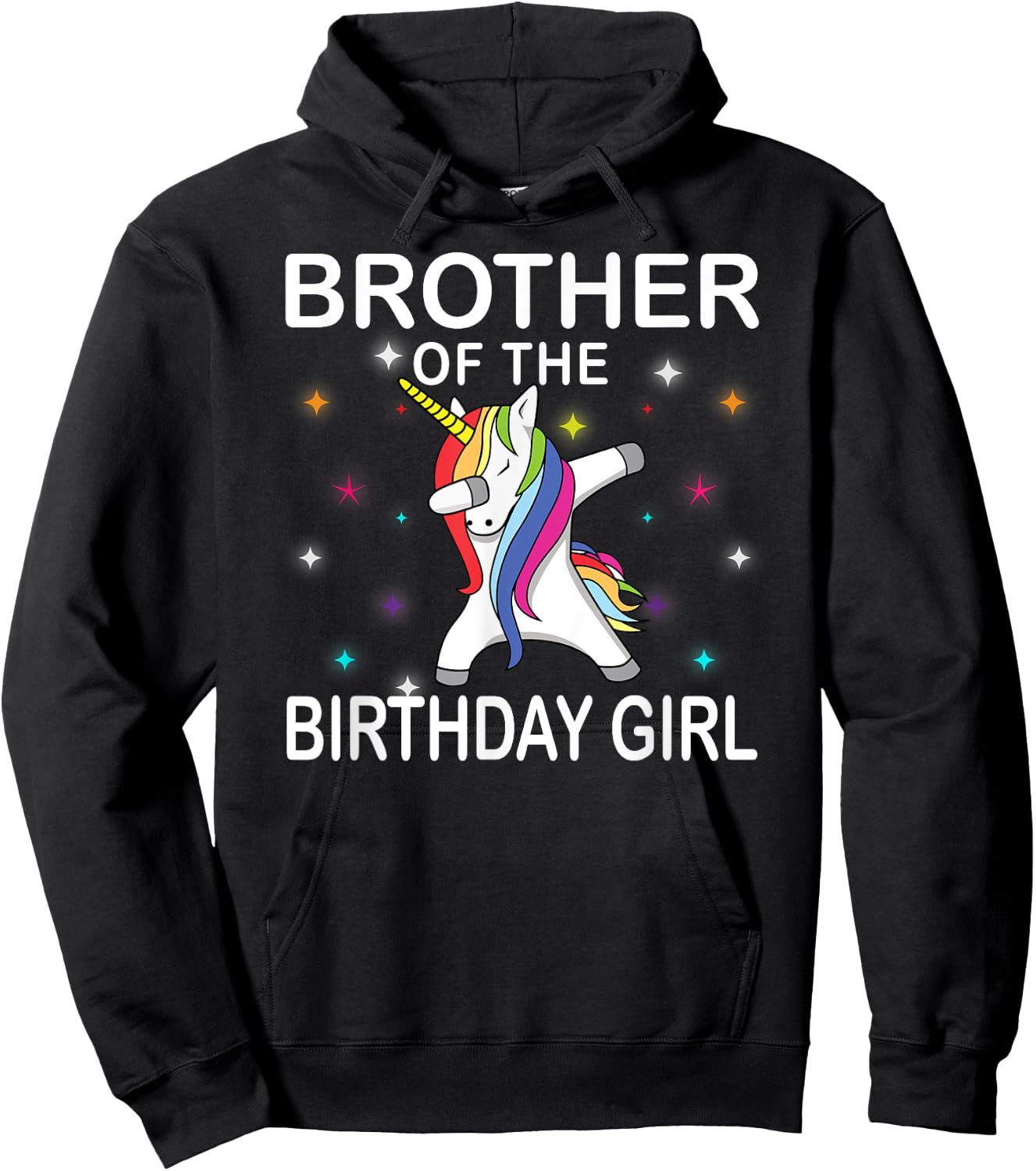 Unicorn Brother of The Birthday Girl Unicorn Dabbing Party Hoodie - Hoodie | Black