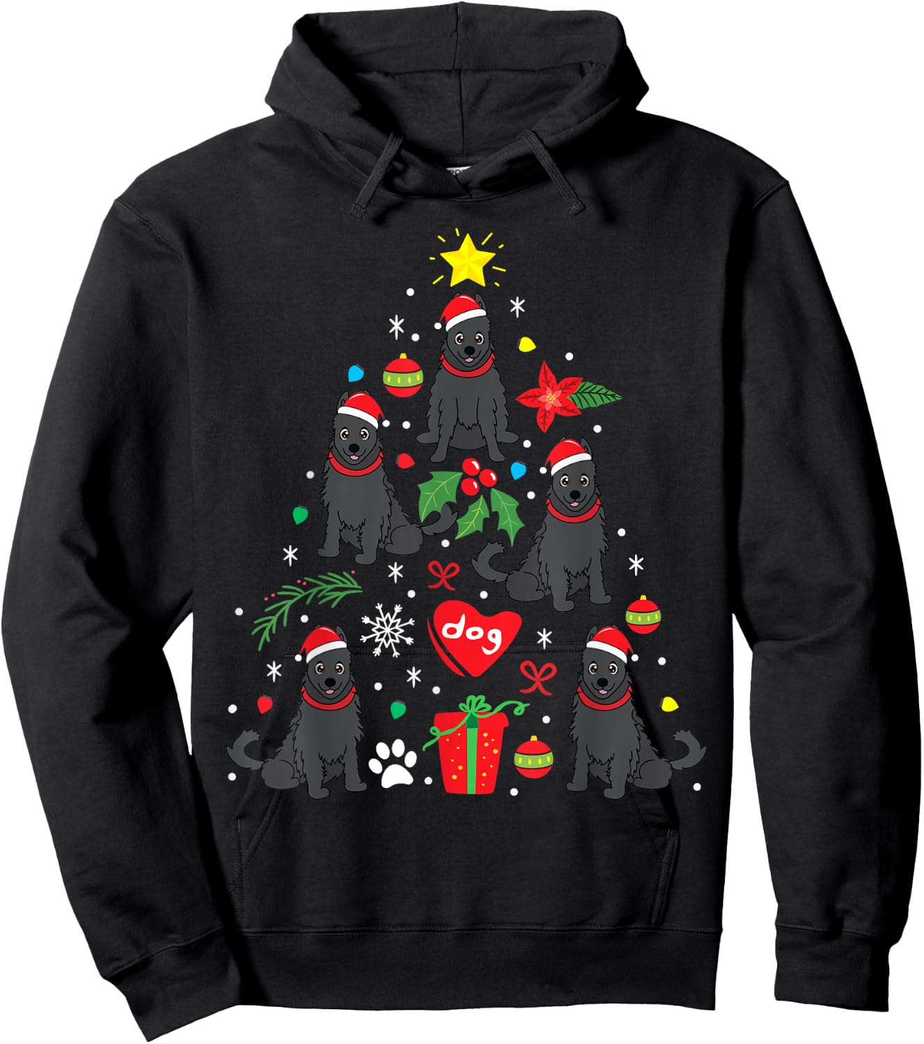 Schipperke Christmas Funny Dog Gift Hoodie - Hoodie | Black