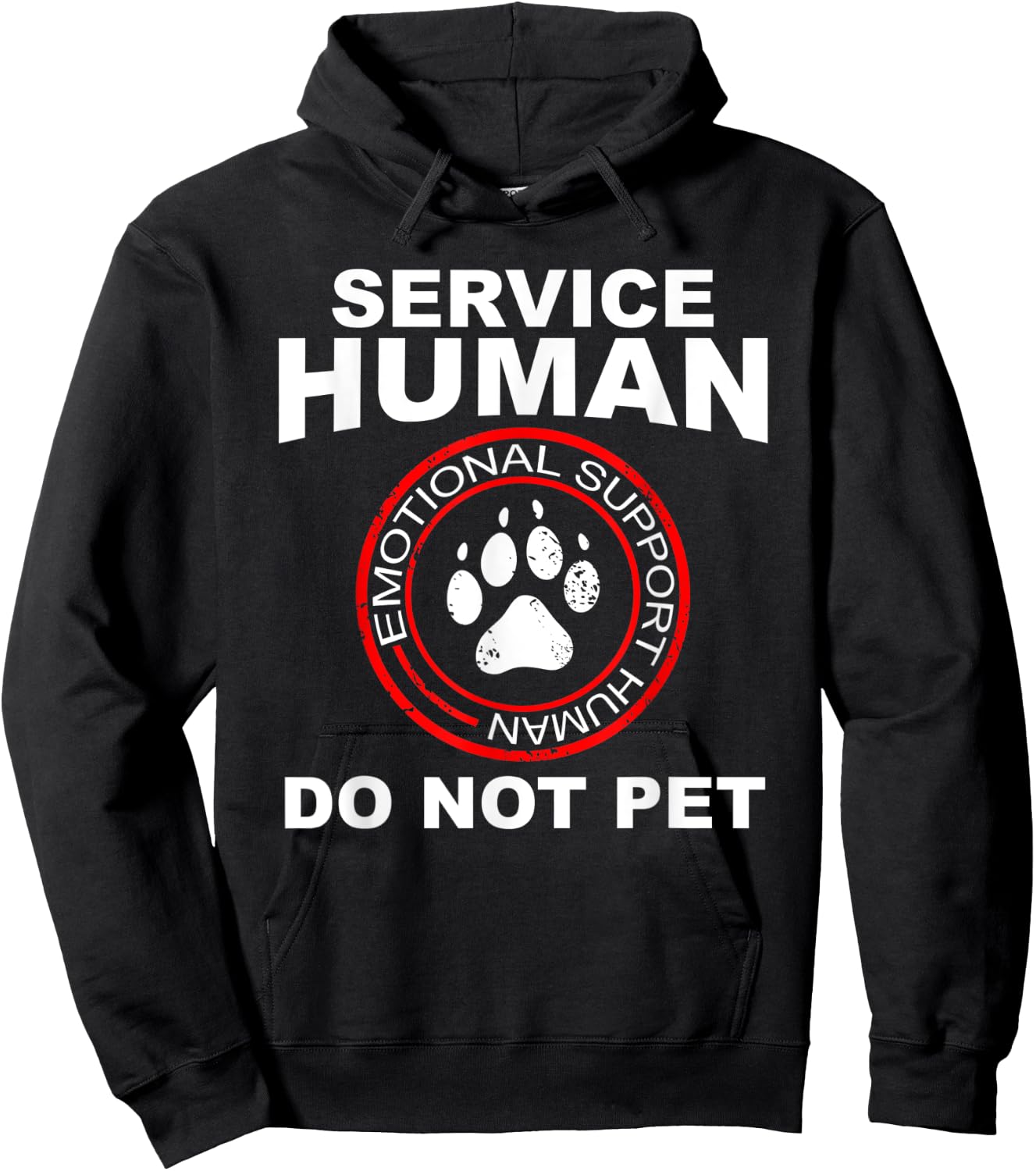 Service Human Funny Dog Owner Emotional Support Human Small Hoodie - Hoodie | Black