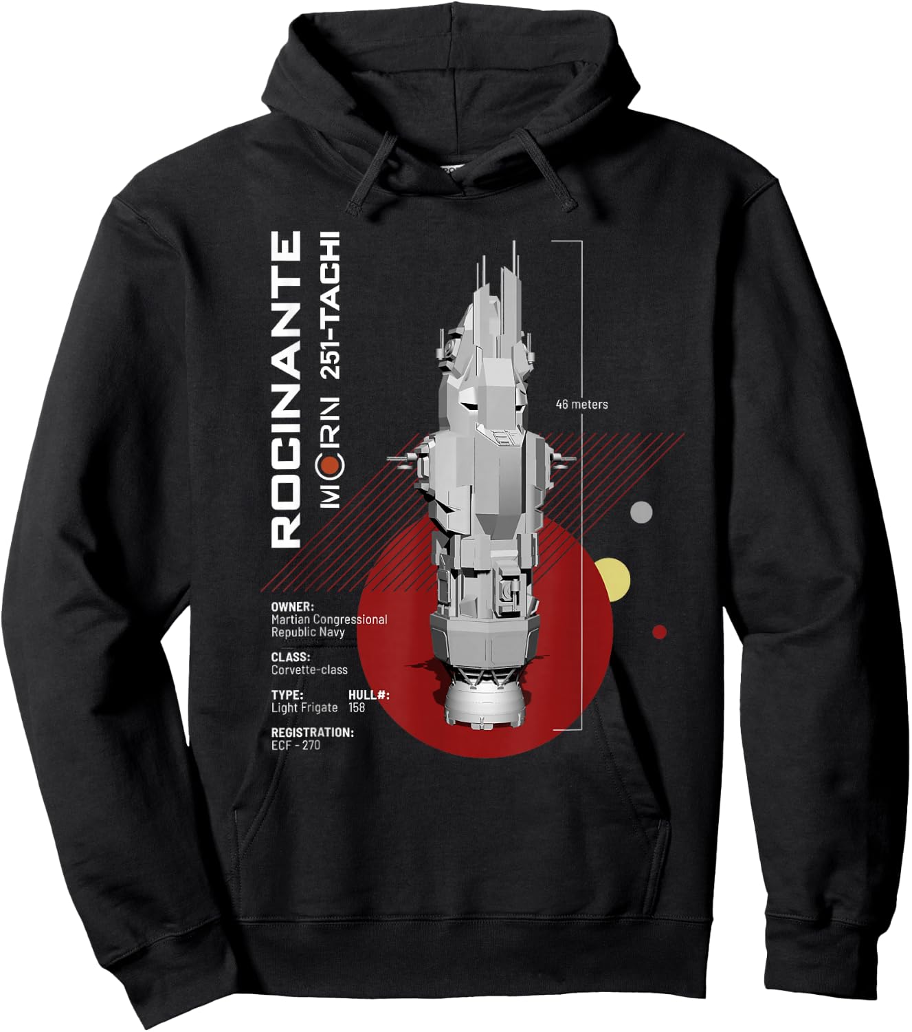 The Expanse Rocinante Ship Hoodie - Hoodie | Black