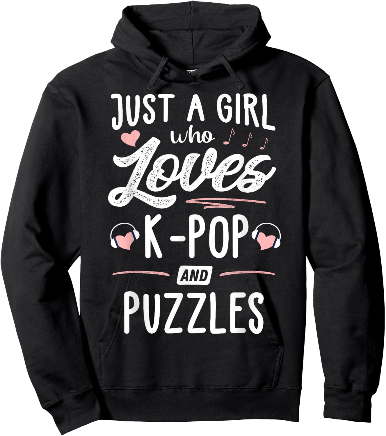 Just A Girl Who Loves K-Pop And Puzzles Gift Women Hoodie - Hoodie | Black
