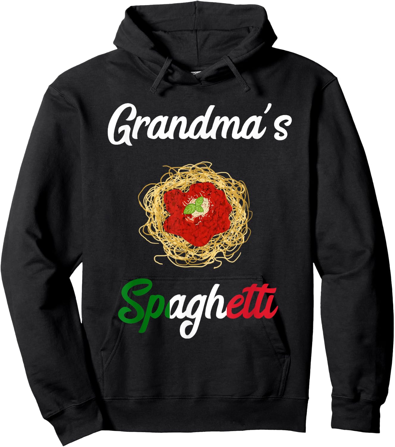 Grandma's Spaghetti Grandmas Spaghetti Pasta Noodle Food Chef Hoodie - Hoodie | Black