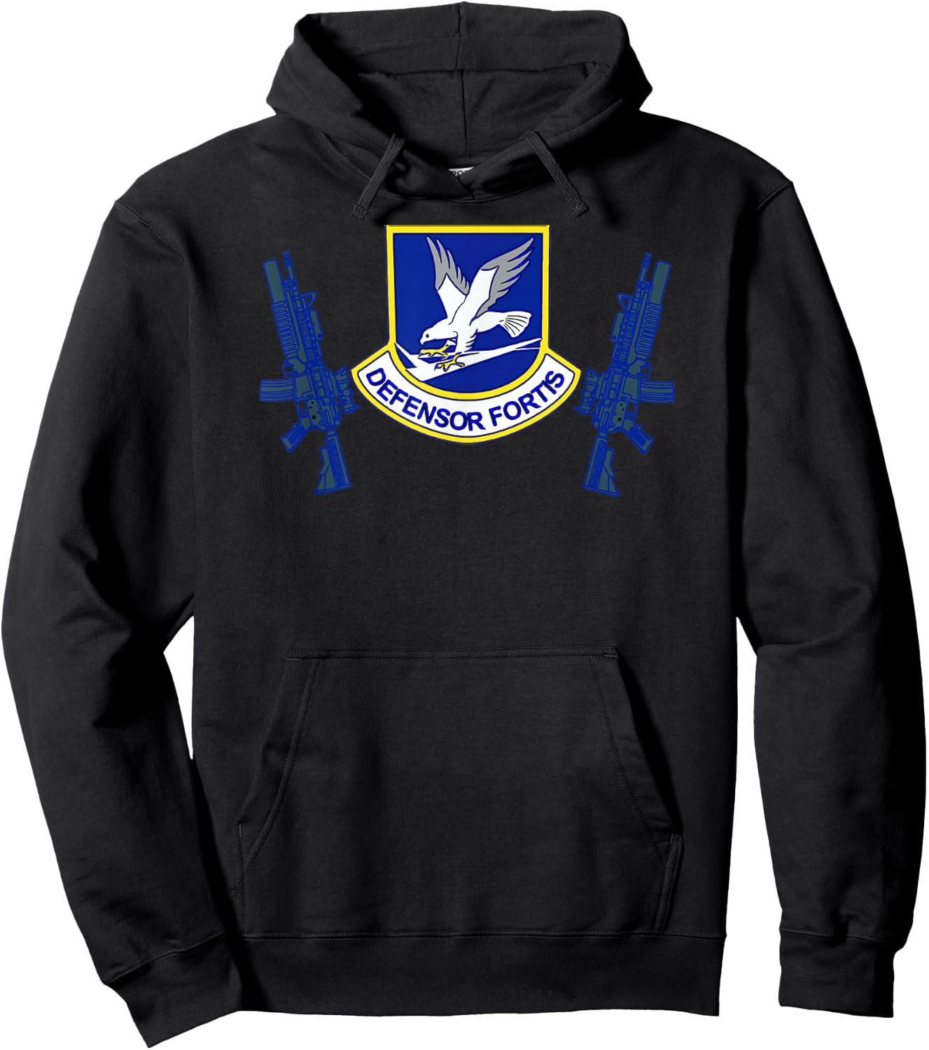 Military Squadron USAF Defensor Fortis Air Force Security Forces Black Modern Letter Print Hoodie - Hoodie | Black