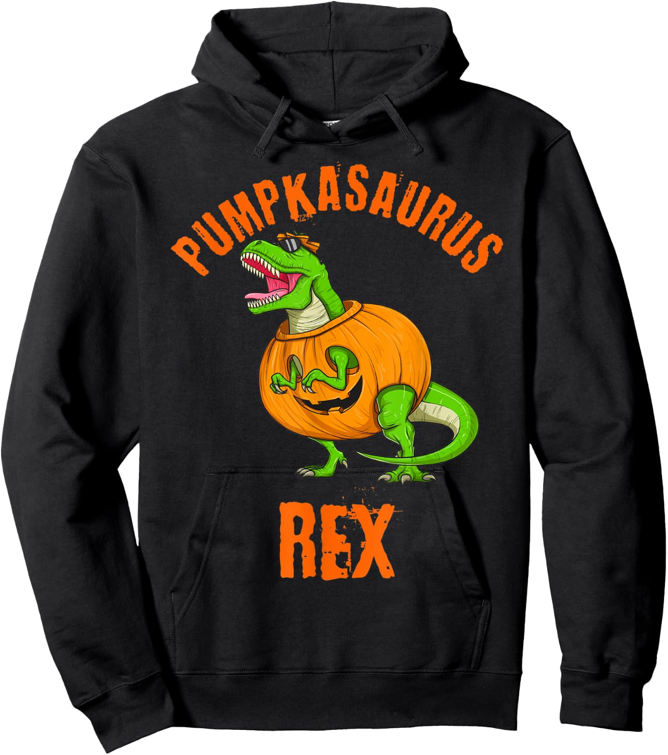 Halloween Pumpkasaurus Rex T Rex Dinosaur Jack O Lantern Fun Hoodie - Hoodie | Black