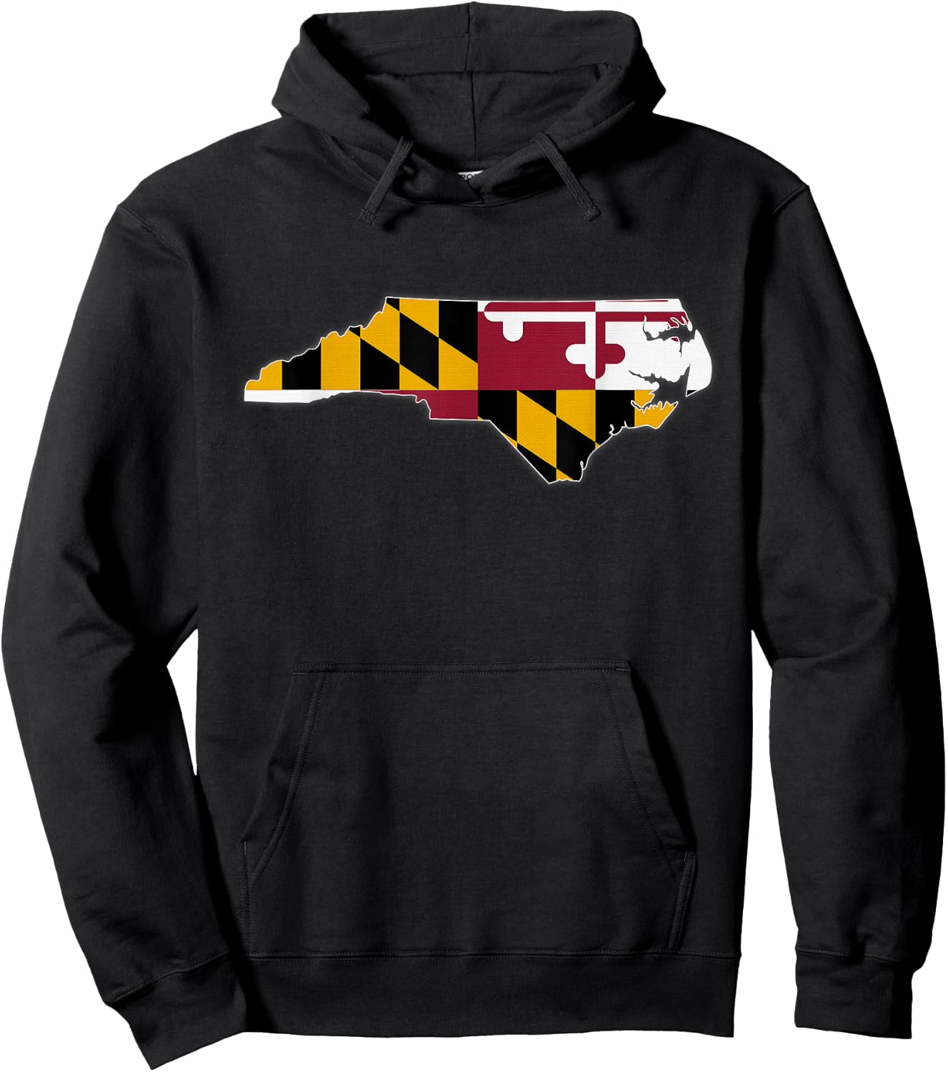 NORTH CAROLINA STATE MAP MARYLAND MD Flag Roots Men Women Hoodie - Hoodie | Black