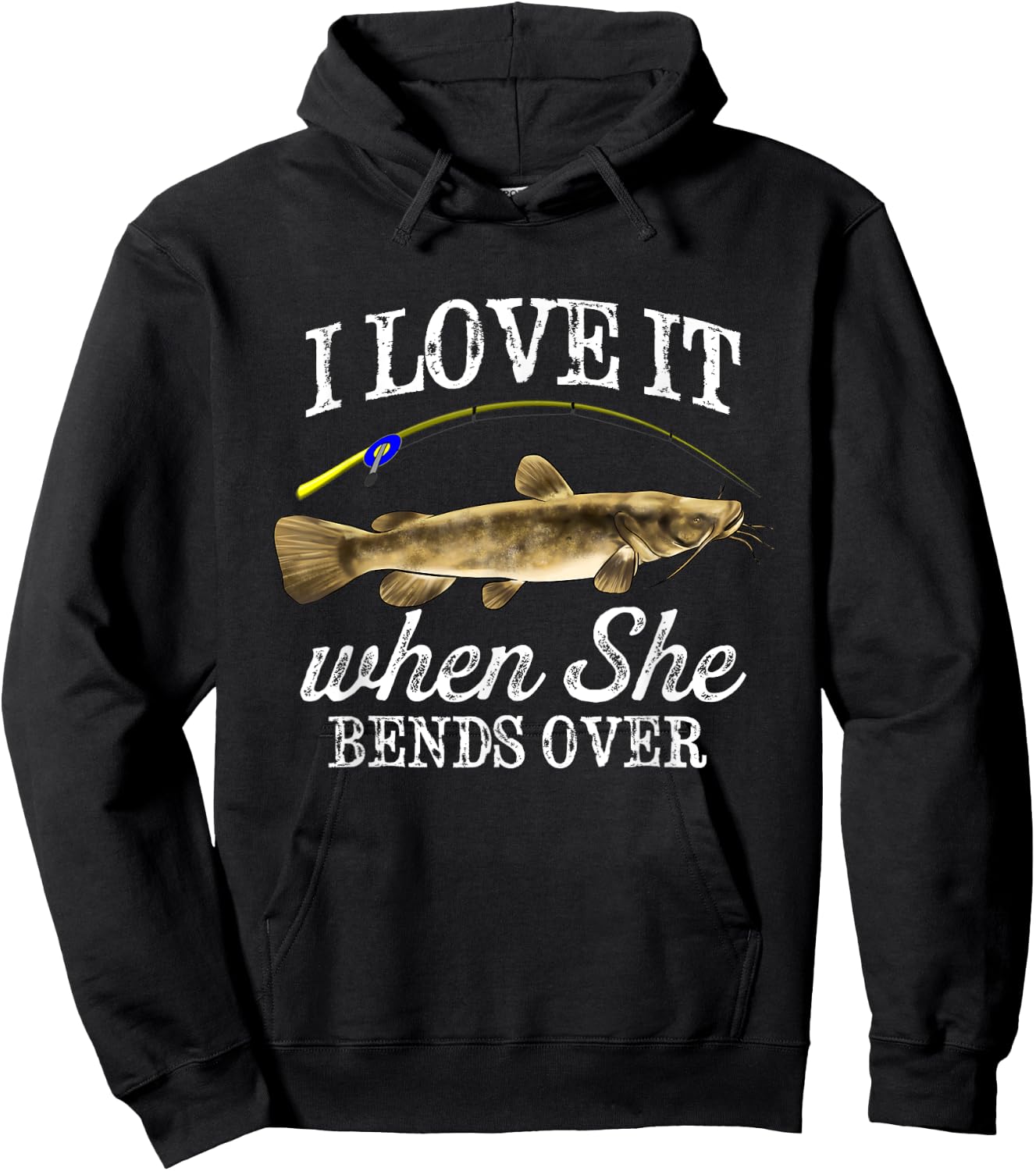 Funny Flathead Catfish Fishing Freshwater Fish Graphic Hoodie - Hoodie | Black
