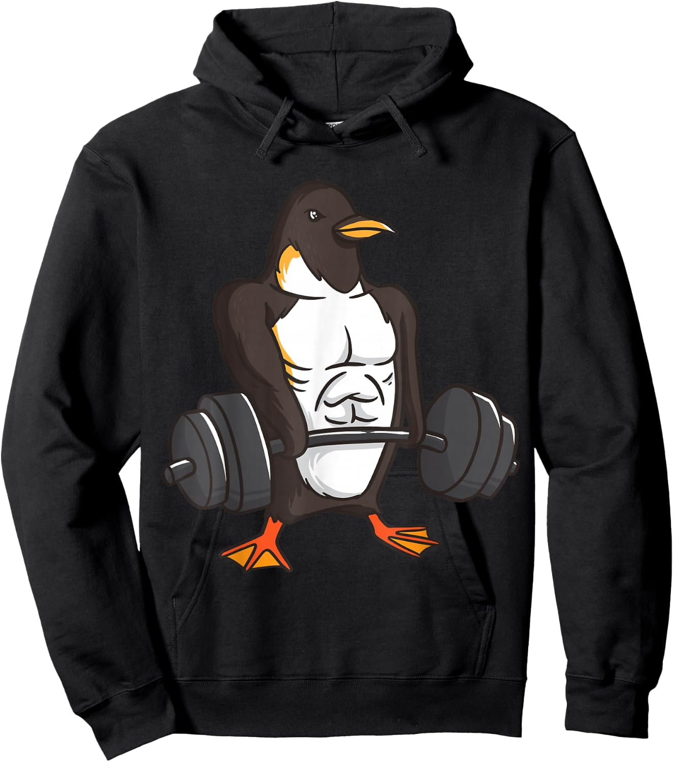 Penguin Powerlifting Weightlifting Gym Animal Lovers Gift Hoodie - Hoodie | Black