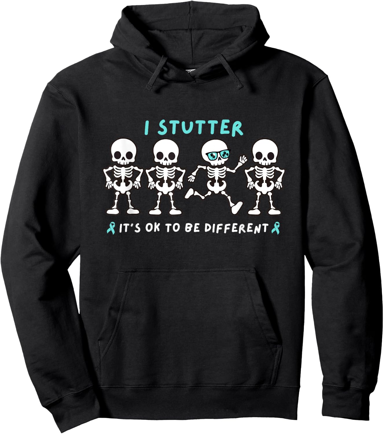 I Stutter OK Being Different For Kids Adult Teacher Student Hoodie - Hoodie | Black