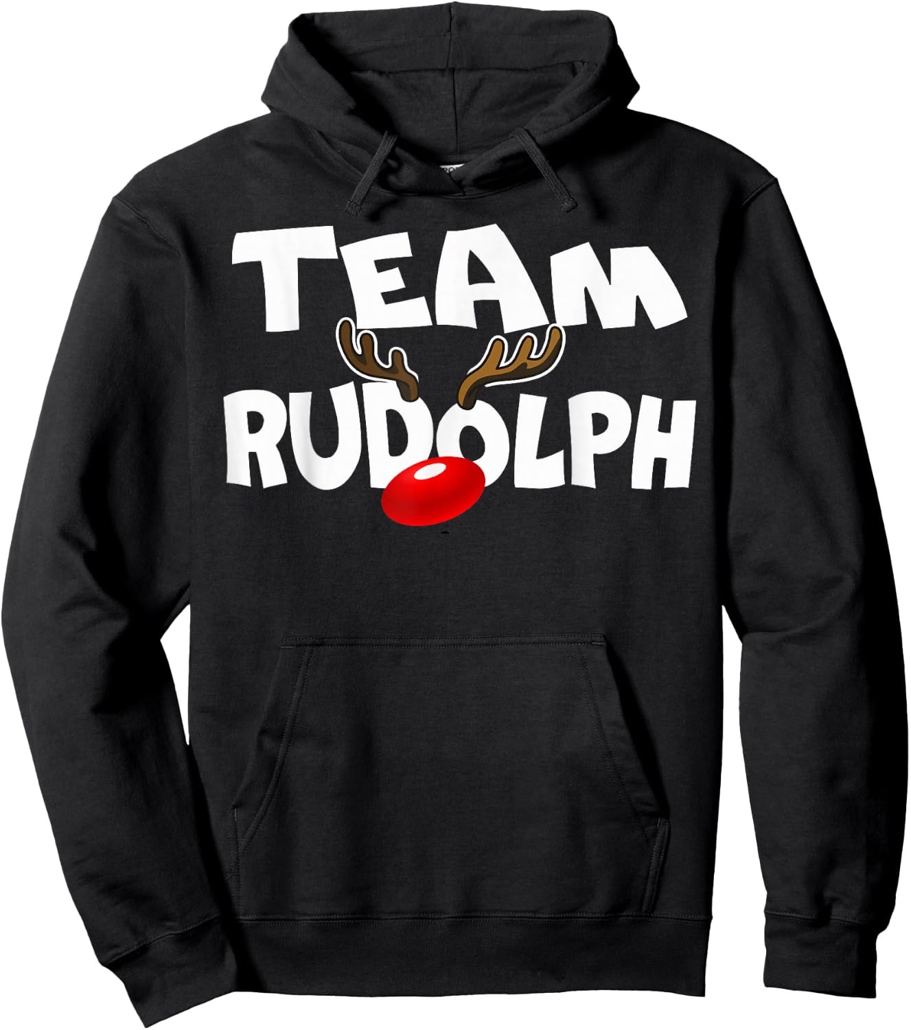 Team Rudolph Cute Christmas Reindeer Deer Lover Gift Design Hoodie - Hoodie | Black
