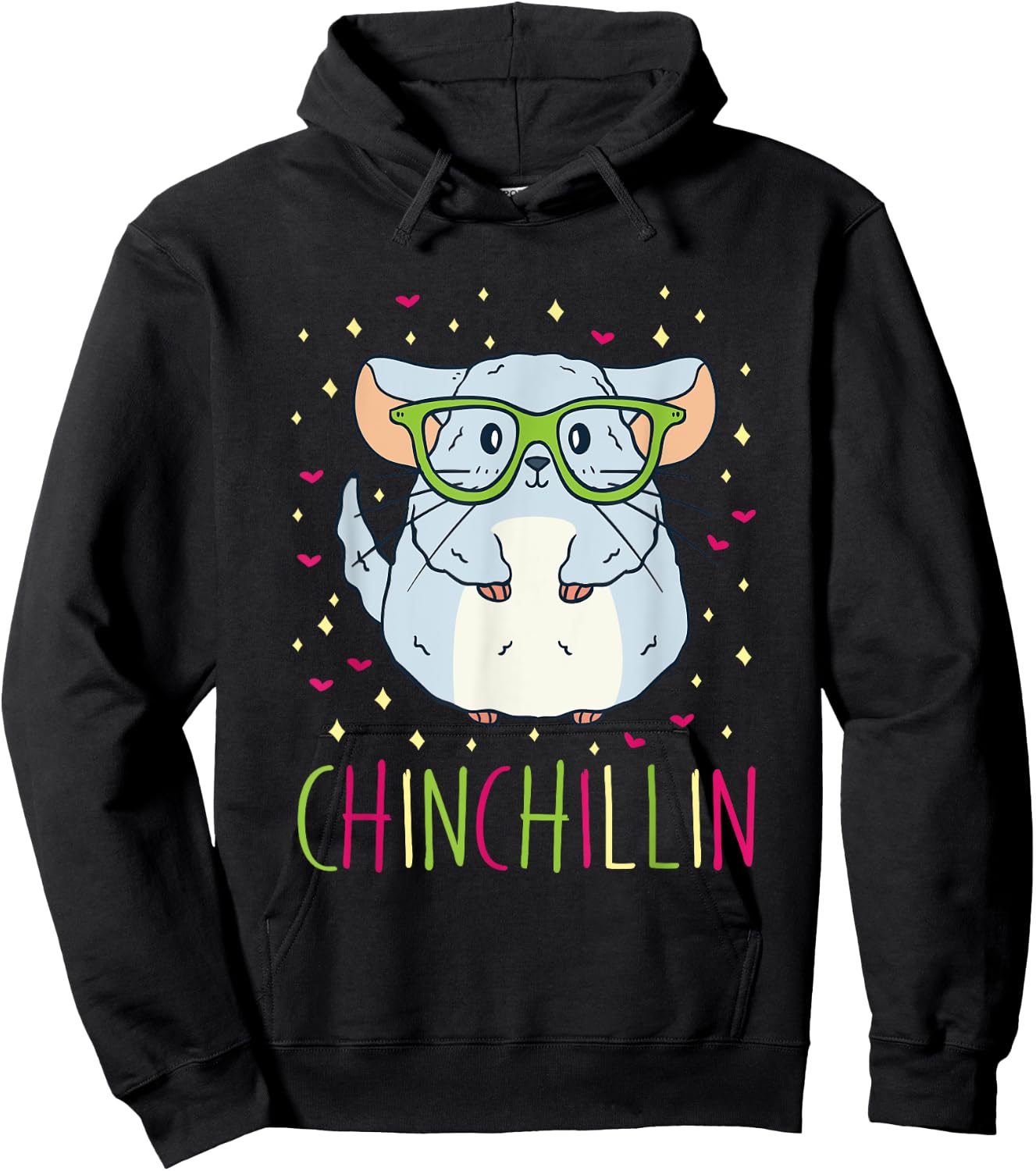 Cute Chinchillin Funny Pet Lover Hoodie - Hoodie | Black
