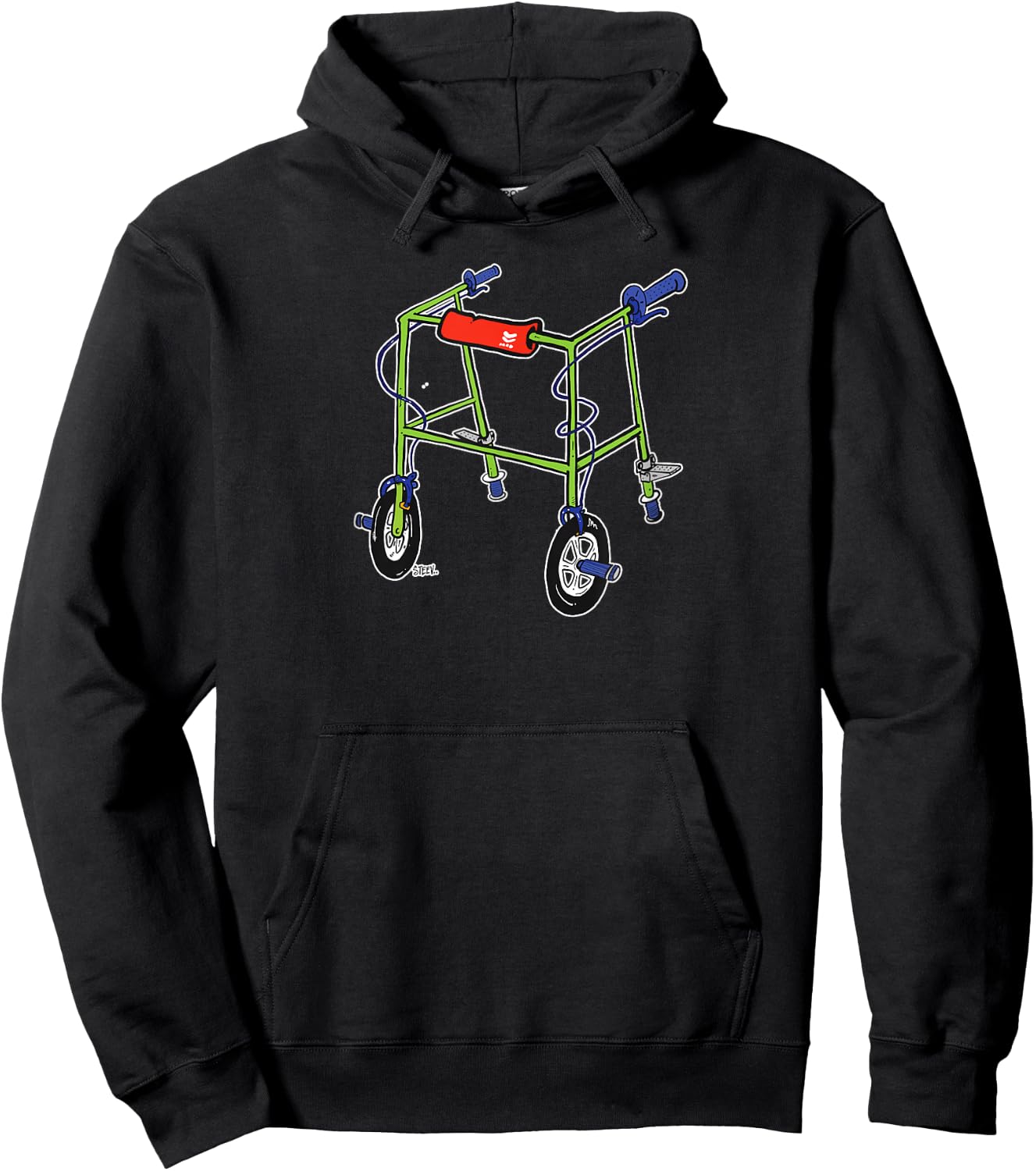 Old Bones Freestyle Walker Old School 80s Bmx Hoodie - Hoodie | Black