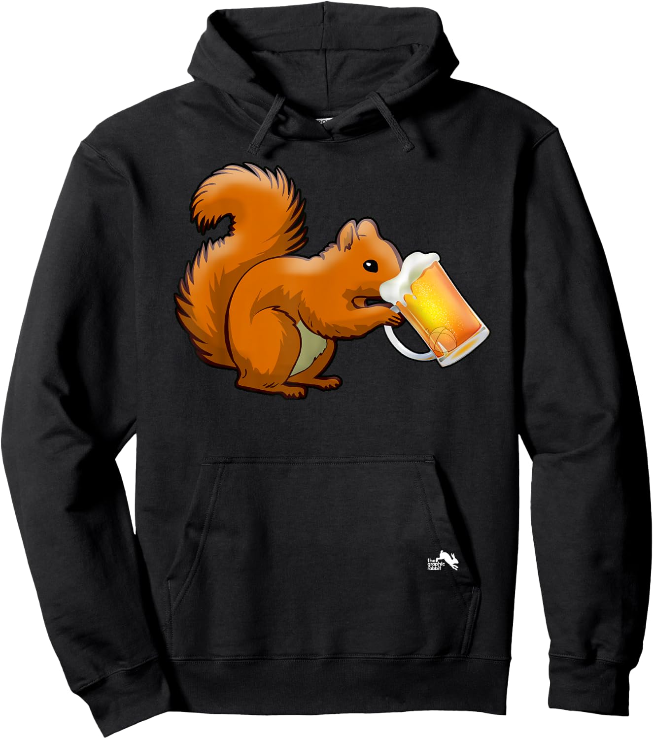 Squirrel Drinking Beer for Animal Lovers - Beer Squirrel Hoodie - Hoodie | Black