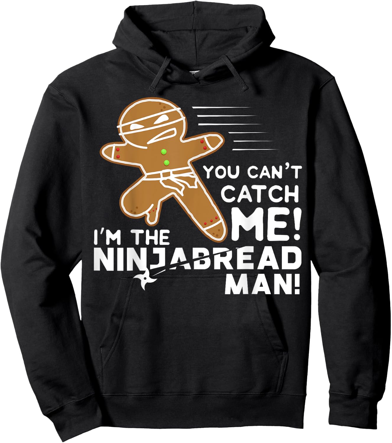 Funny Parody Gingerbread Ninjabread Ninja Gift Hoodie - Hoodie | Black