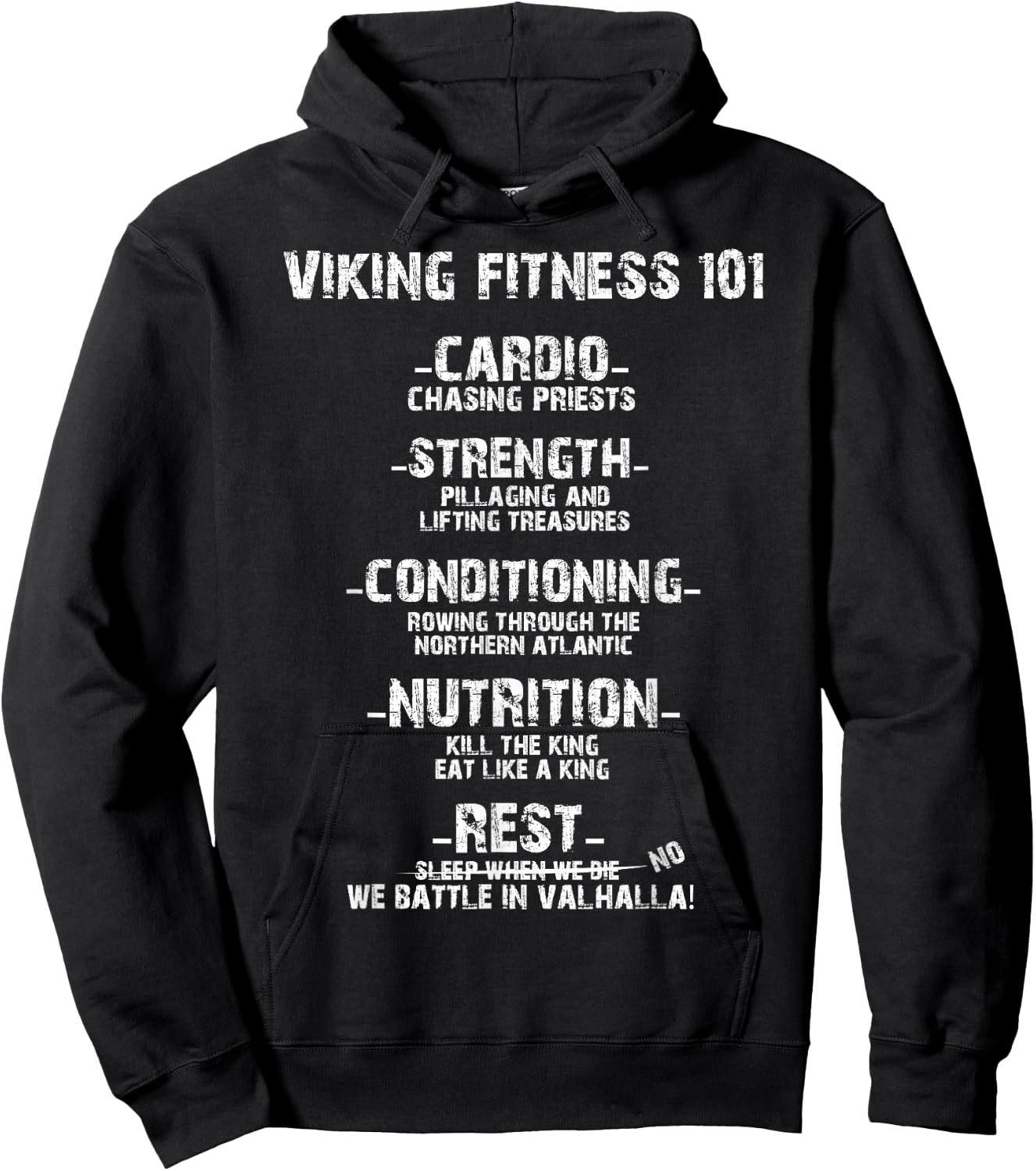 Viking Fitness 101 - Gym Shirt Hoodie - Hoodie | Black