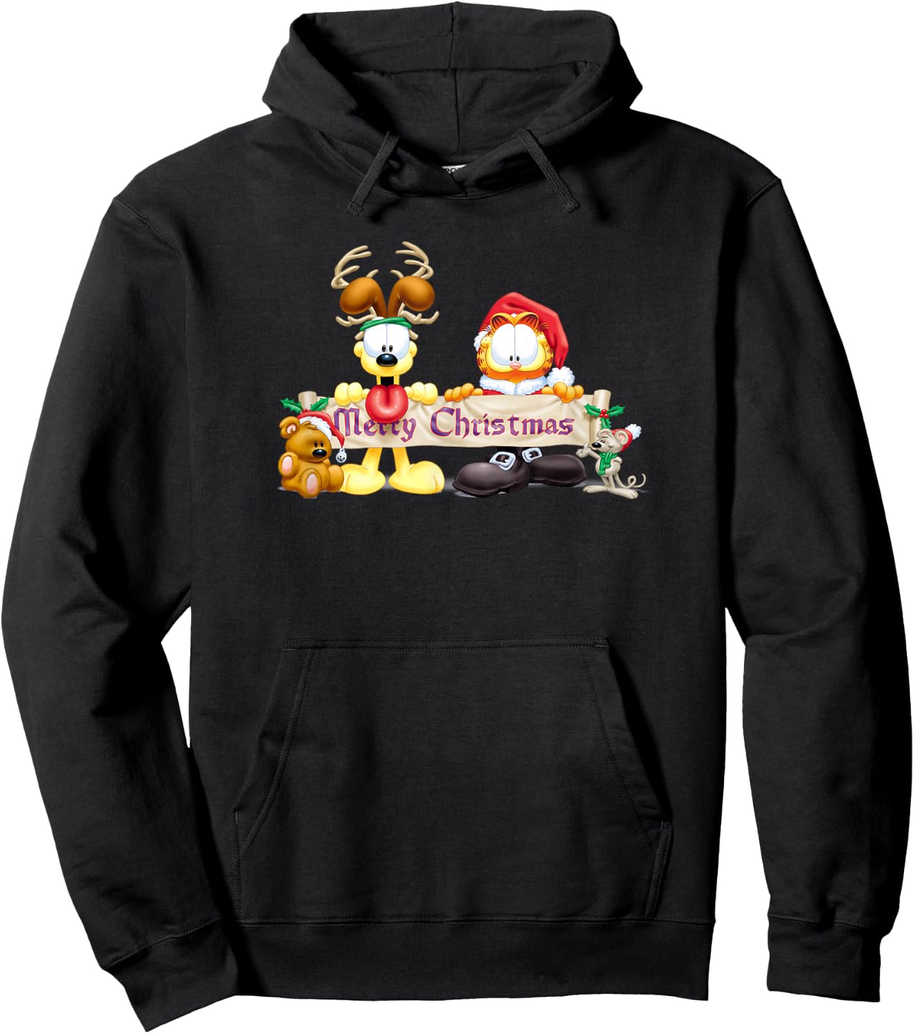 Garfield Christmas Banner Hoodie - Hoodie | Black