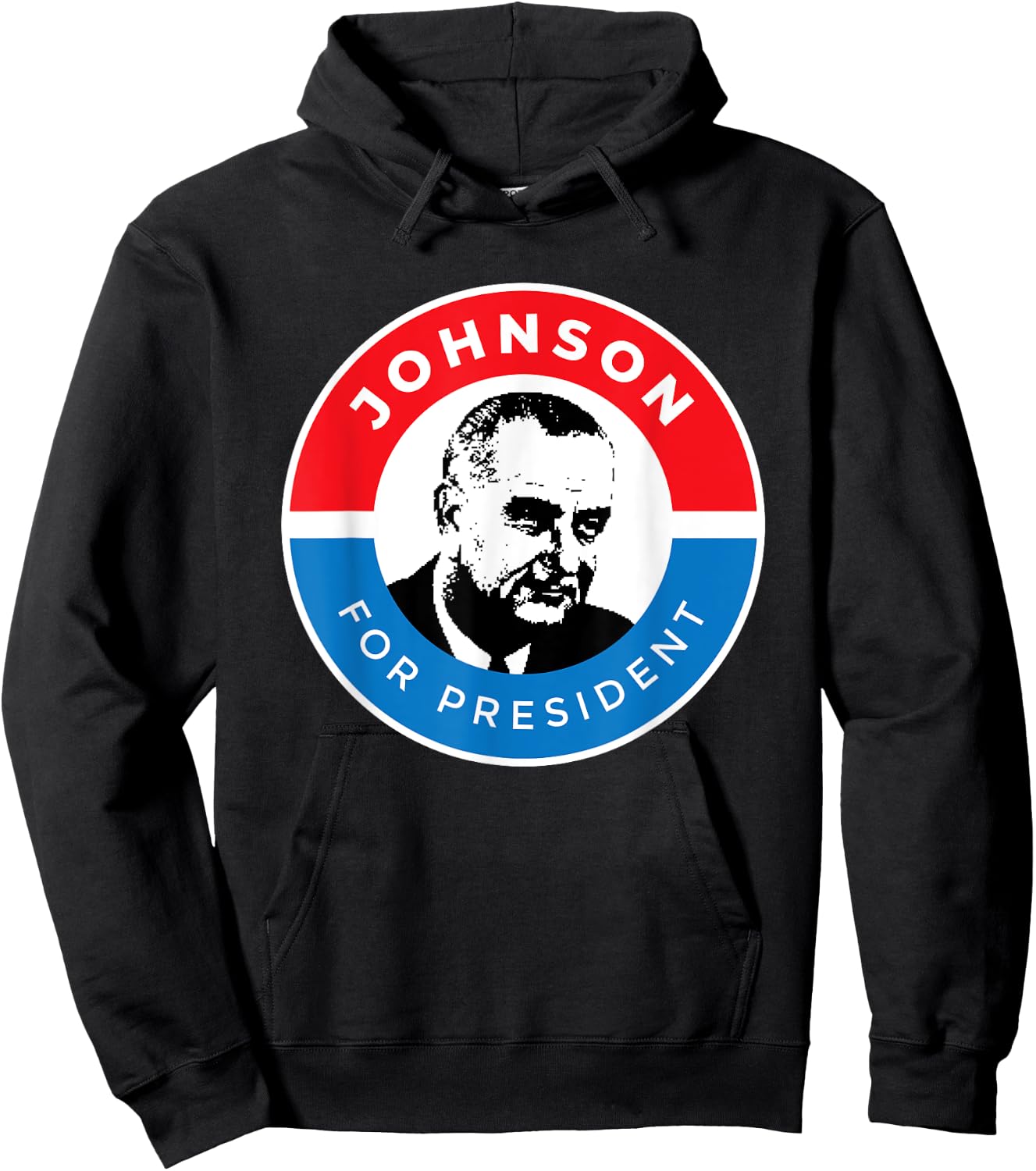 LBJ President Lyndon B Johnson Campaign Democrat Hoodie - Hoodie | Black