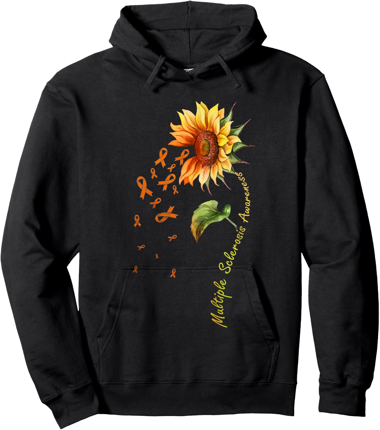 Multiple Sclerosis Awareness Sunflower Shirt MS Awareness Hoodie - Hoodie | Black