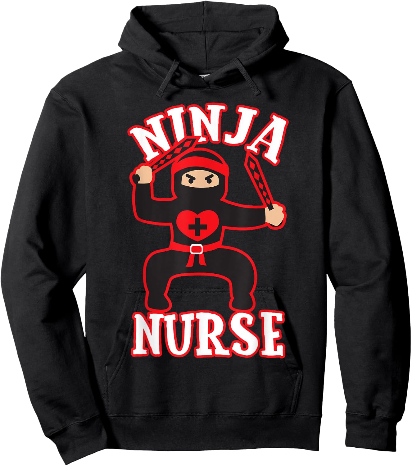 Cool Ninja Nurse Nursing Hospital Funny Gift Hoodie - Hoodie | Black