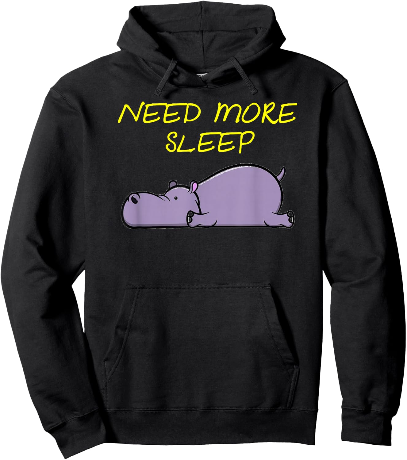 Funny Sleeping Hippo Pajama Design for Bedtime Hoodie - Hoodie | Black