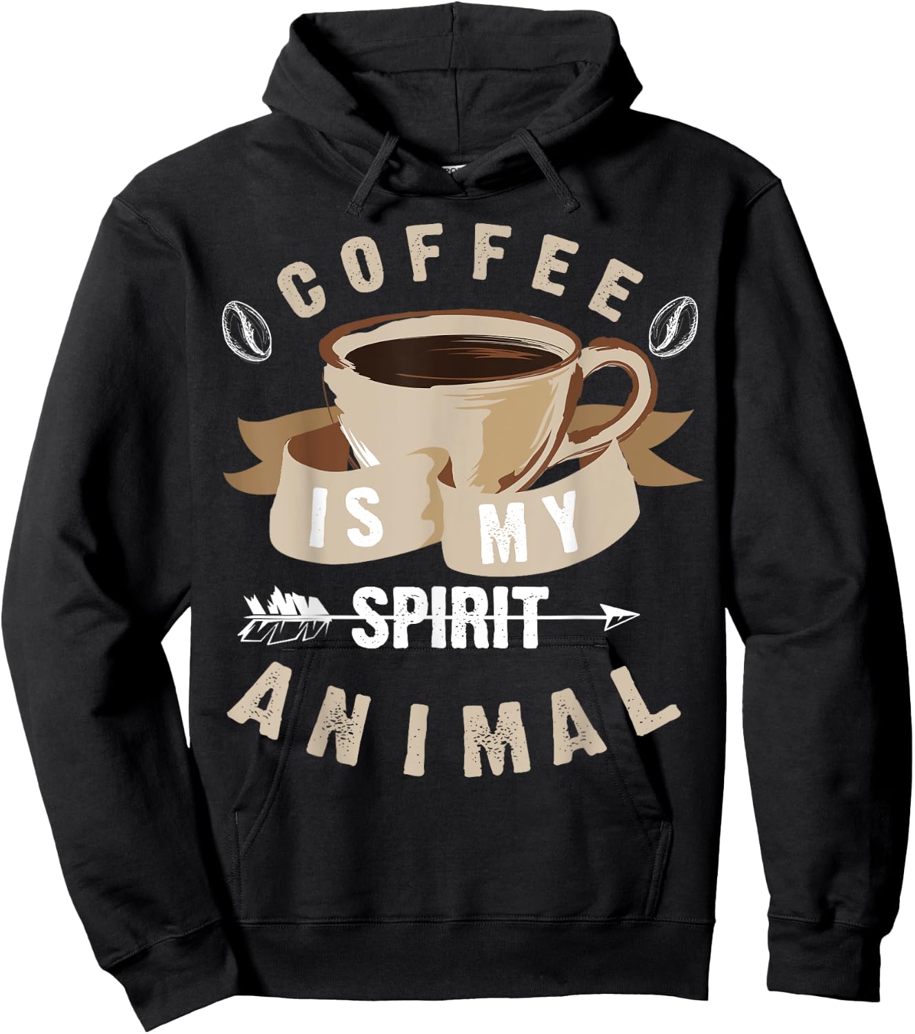 Coffee Is My Spirit Animal | Cute Caffeine Lover Gift Hoodie - Hoodie | Black