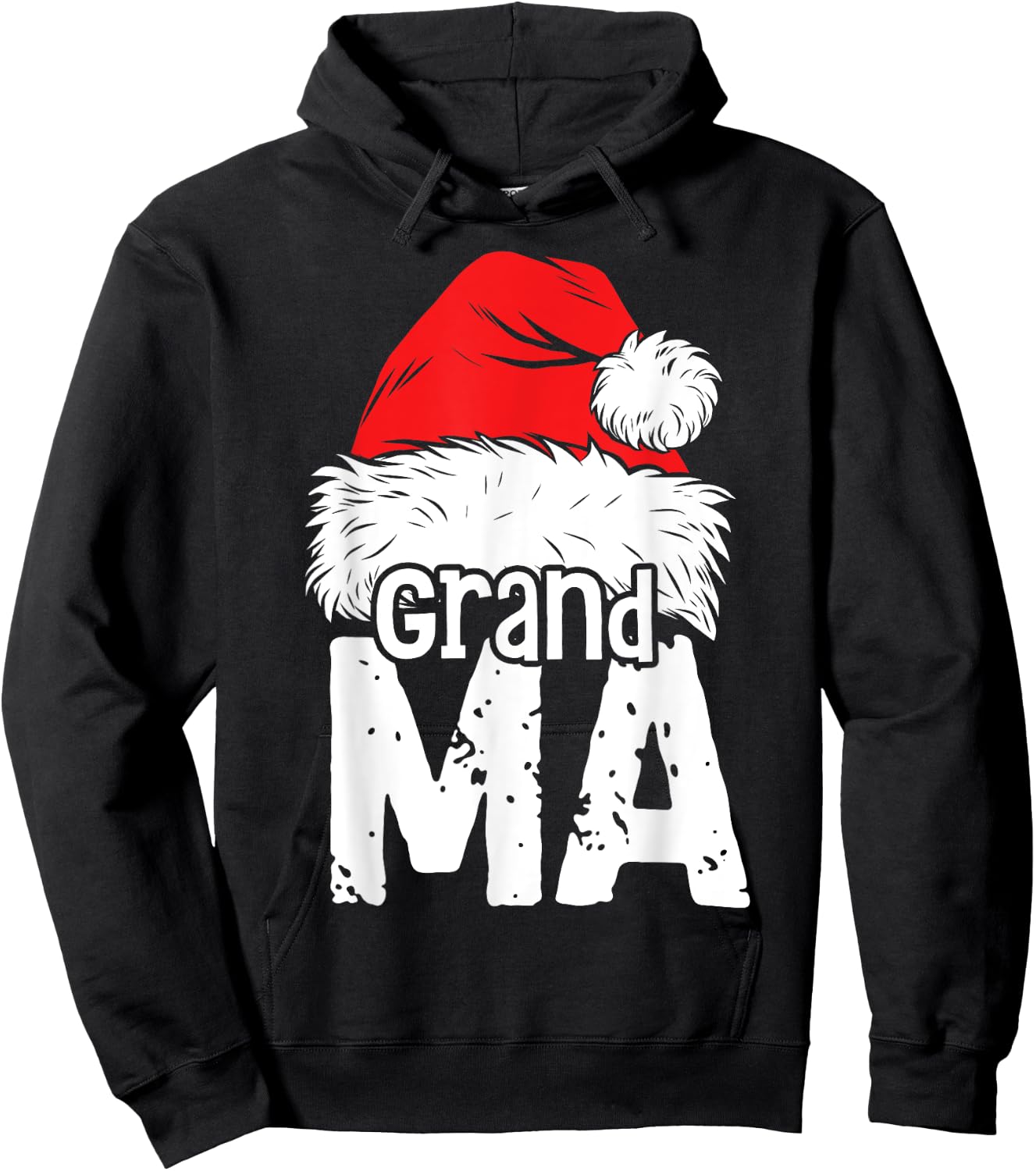 Grandma Santa Christmas Family Matching Pyjamas Xmas Mother Hoodie - Hoodie | Black