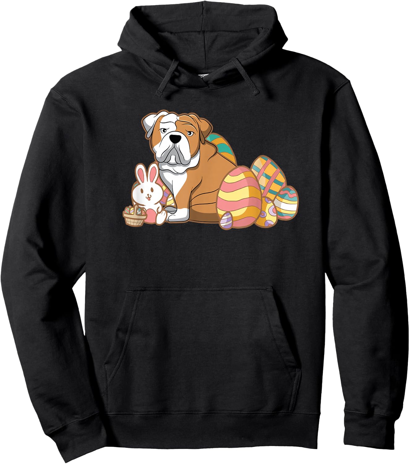Easter English Bulldog Dog Hoodie - Hoodie | Black